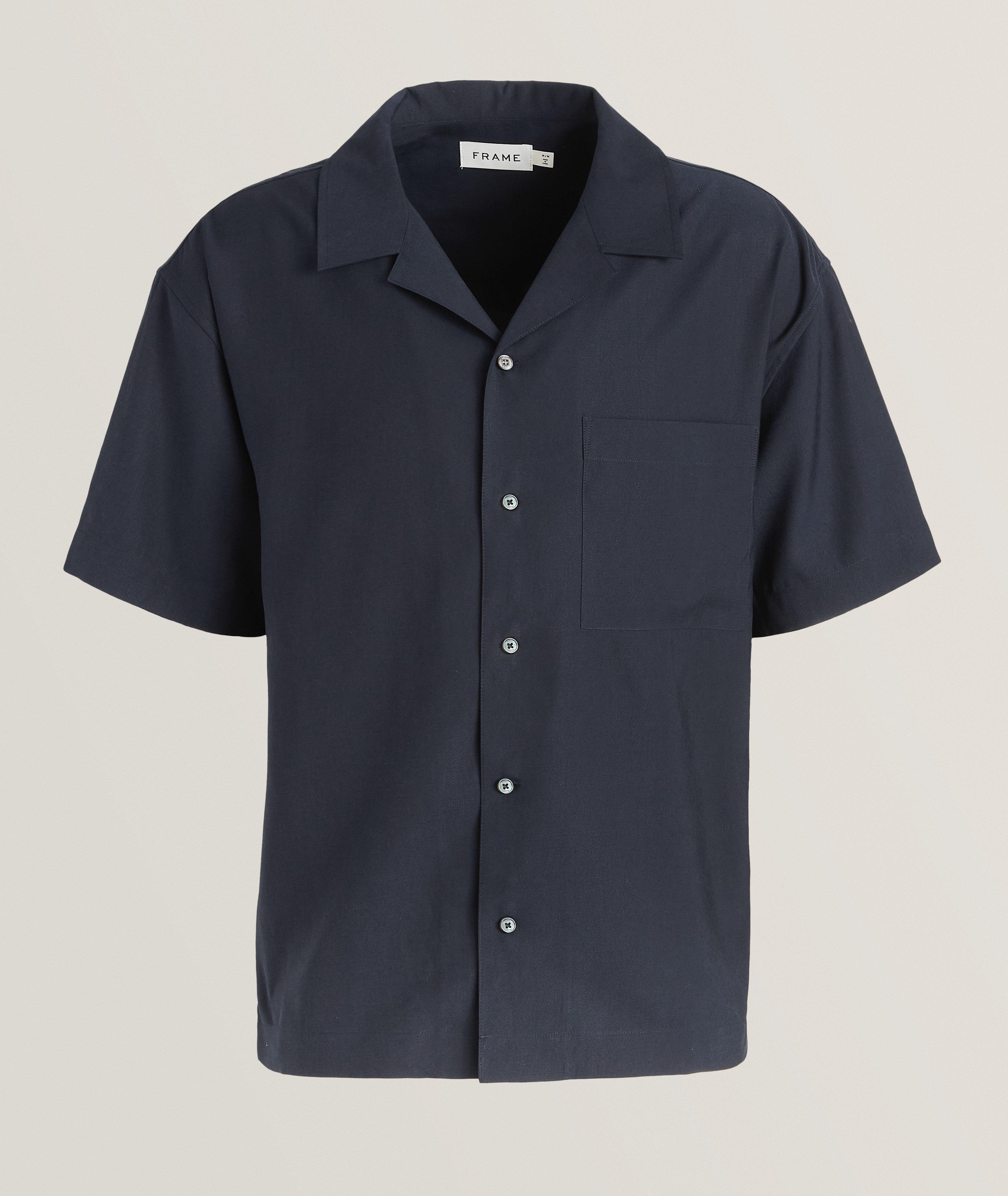 Frame Chemise En Mélange De Lyocell En Bleu , Taille Homme Petit