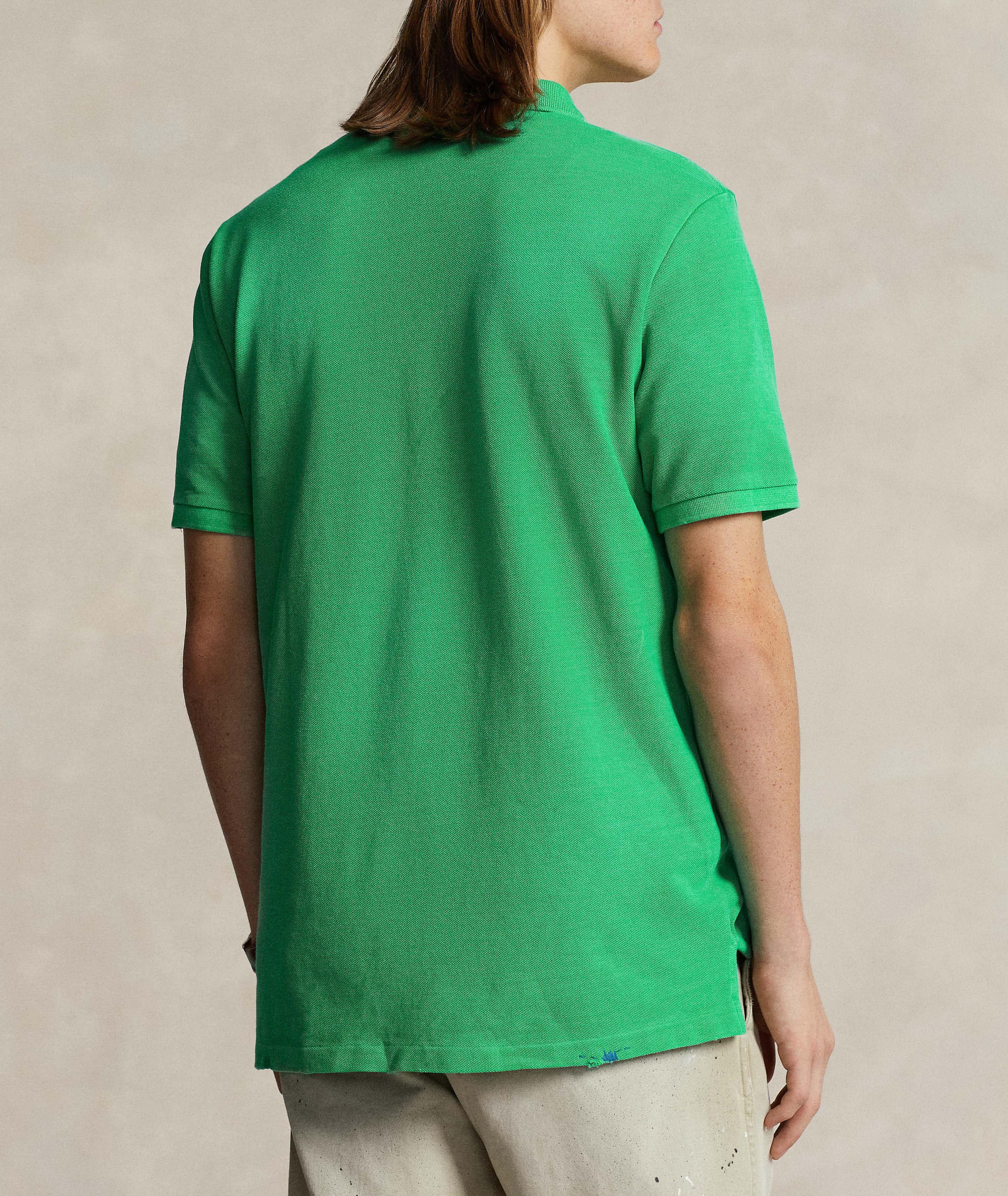 Distressed & Asymmetrically Stitched Cotton Polo  image 2