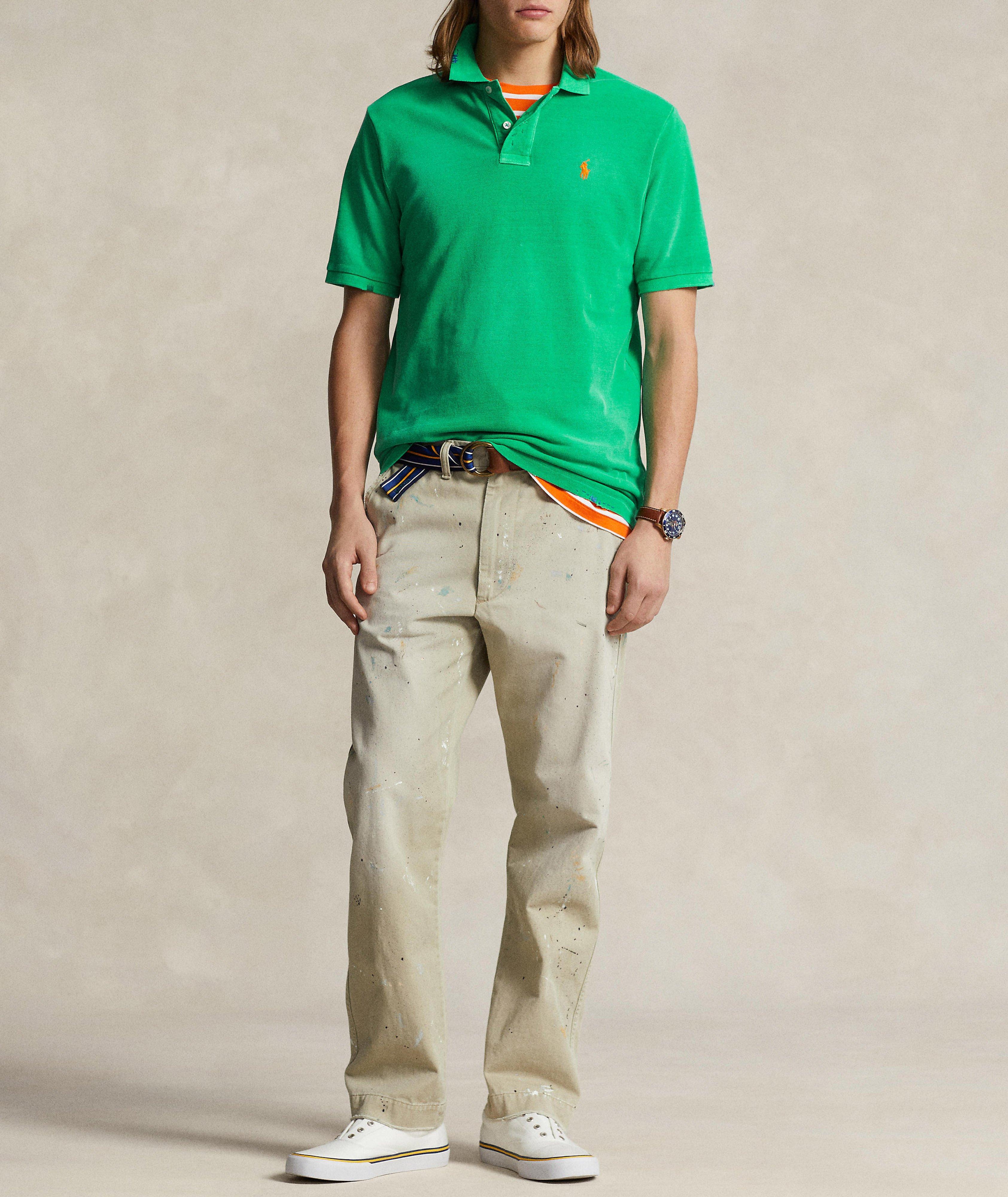 Distressed & Asymmetrically Stitched Cotton Polo  image 3