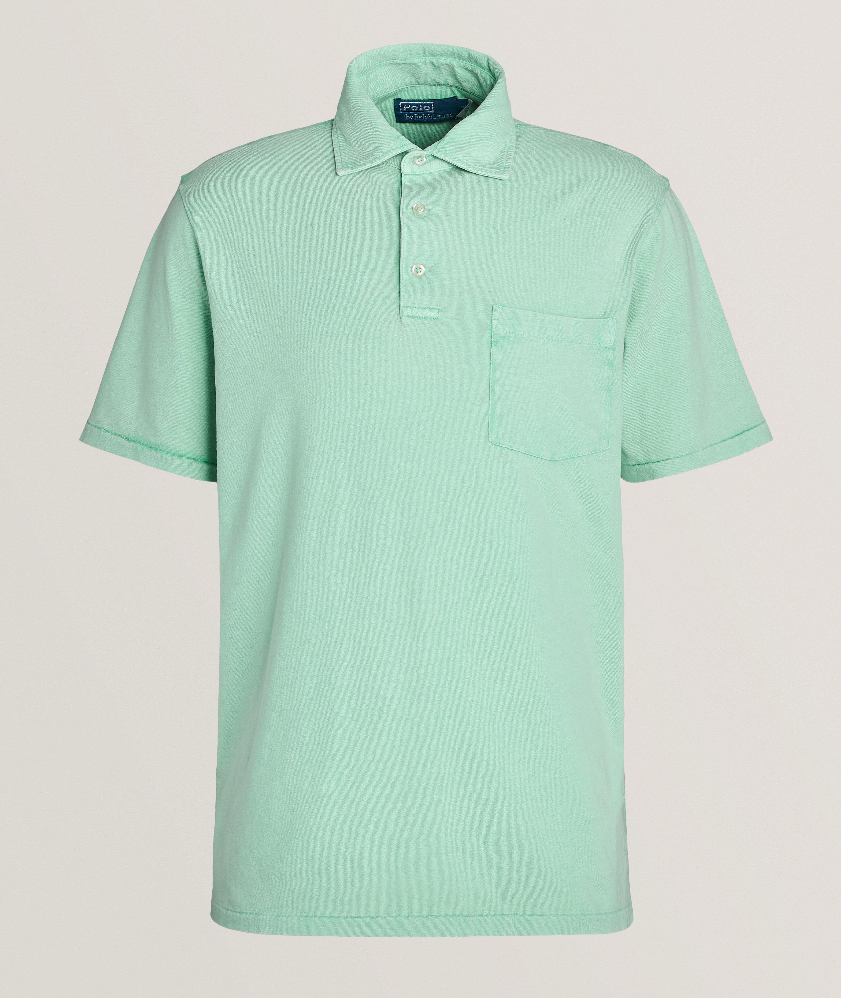 Polo Ralph Lauren Classics Cotton-Linen Polo In Green , Men's Size Medium