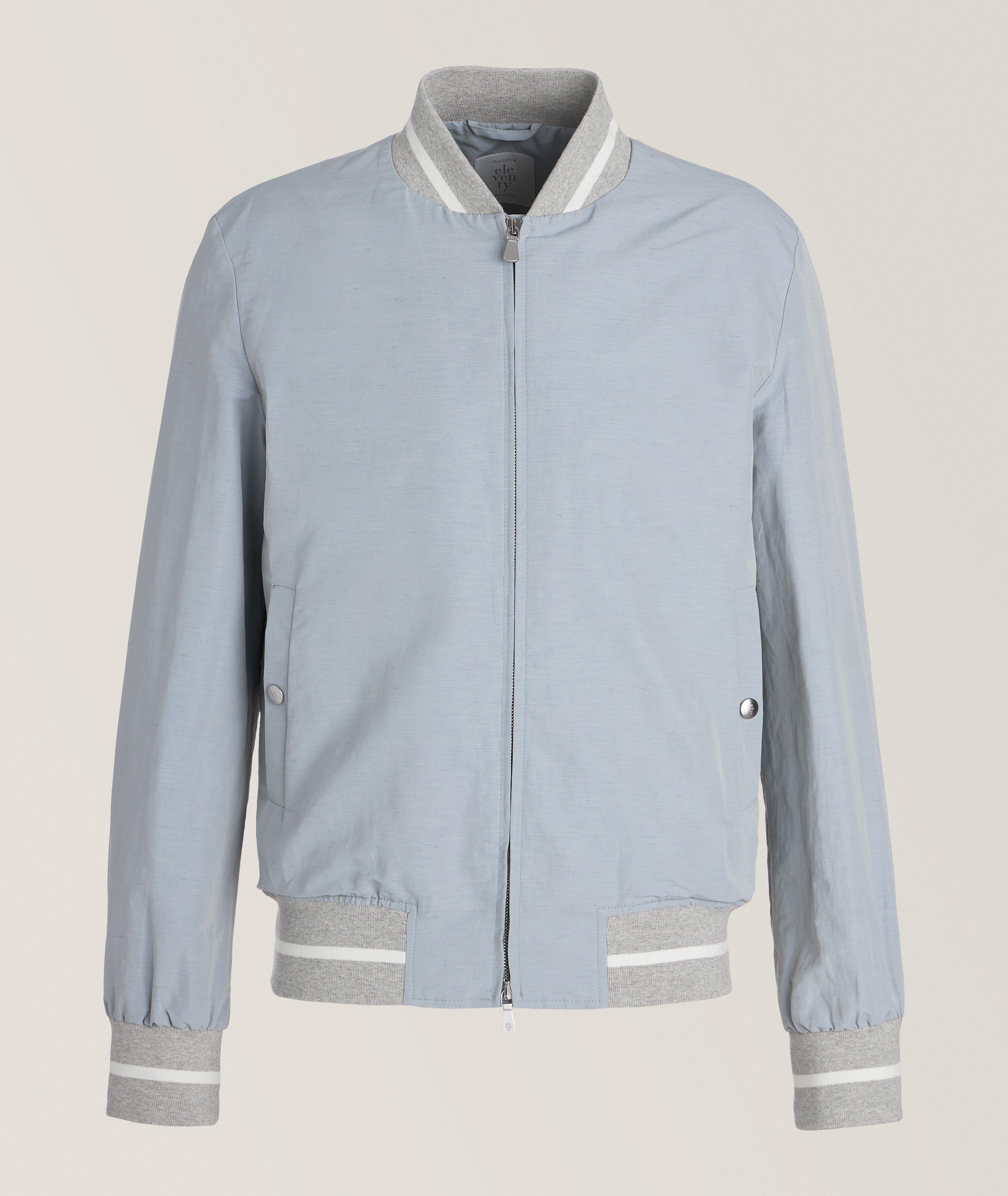 Eleventy Blouson En Mélange De Lin En Bleu , Taille Homme 54