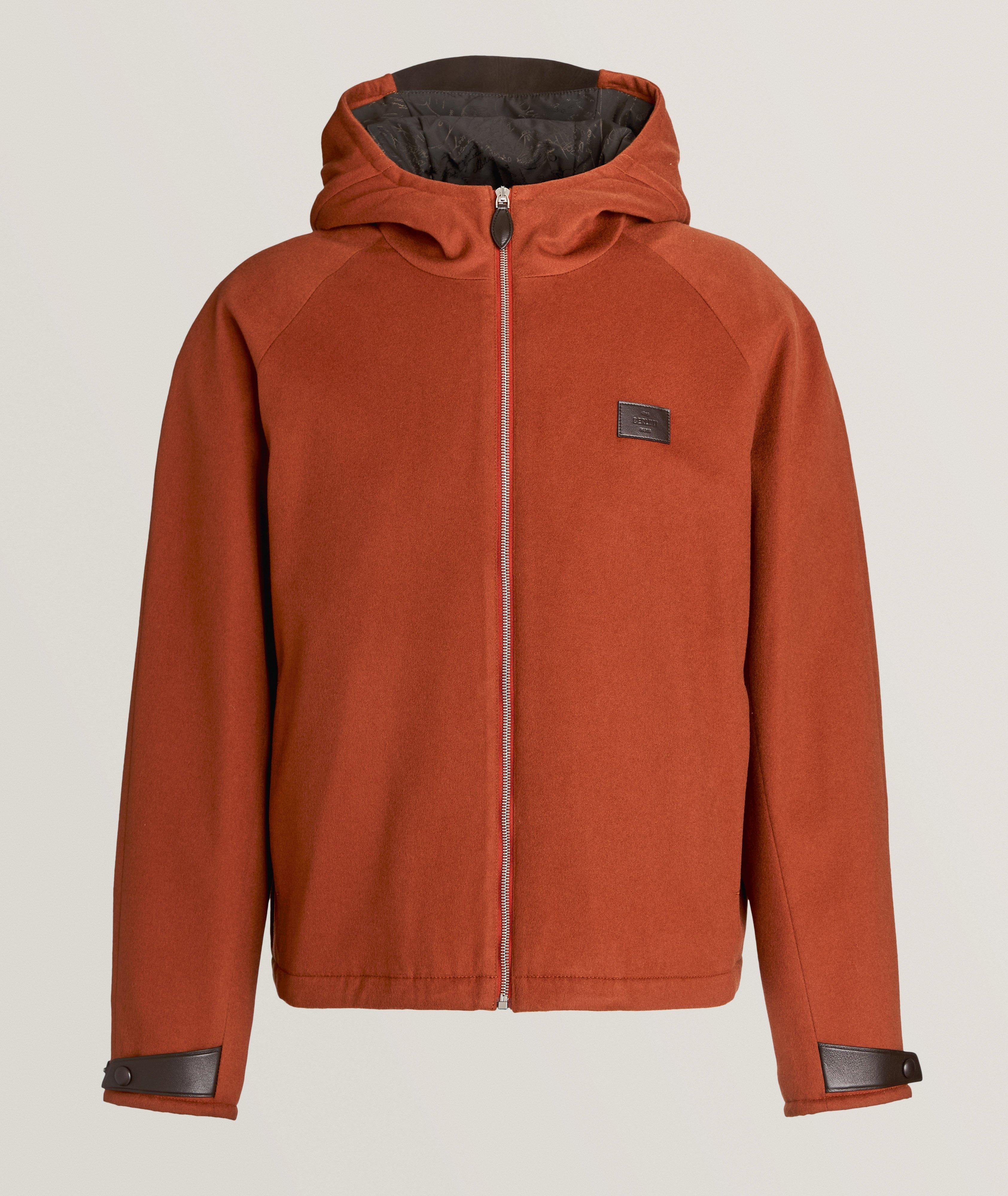 Berluti Blouson En Cachemire À Détails En Cuir En Orange , Taille Homme 52