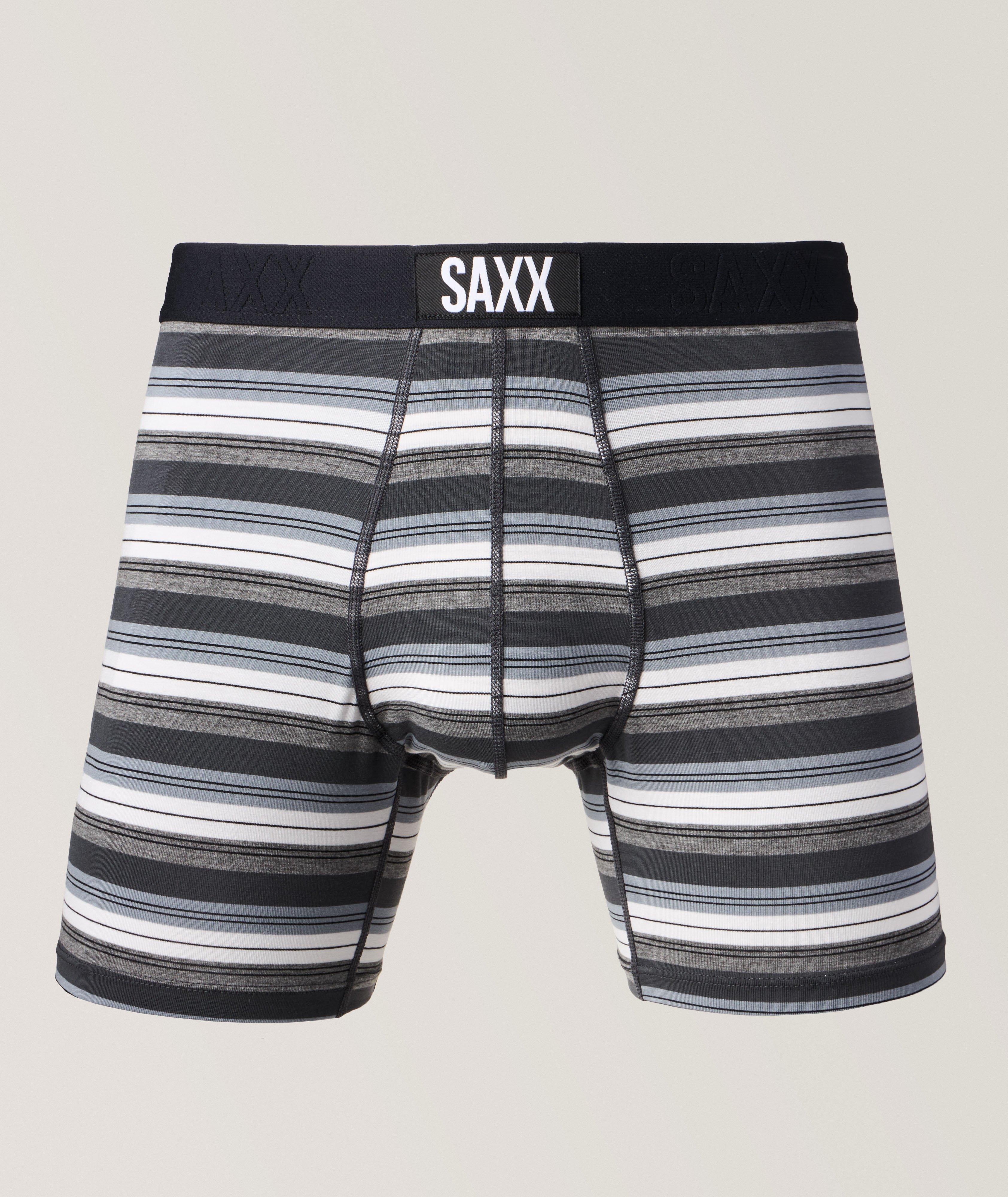 SAXX Boxeur Long Vibe À Rayures En Gris , Taille Homme TG