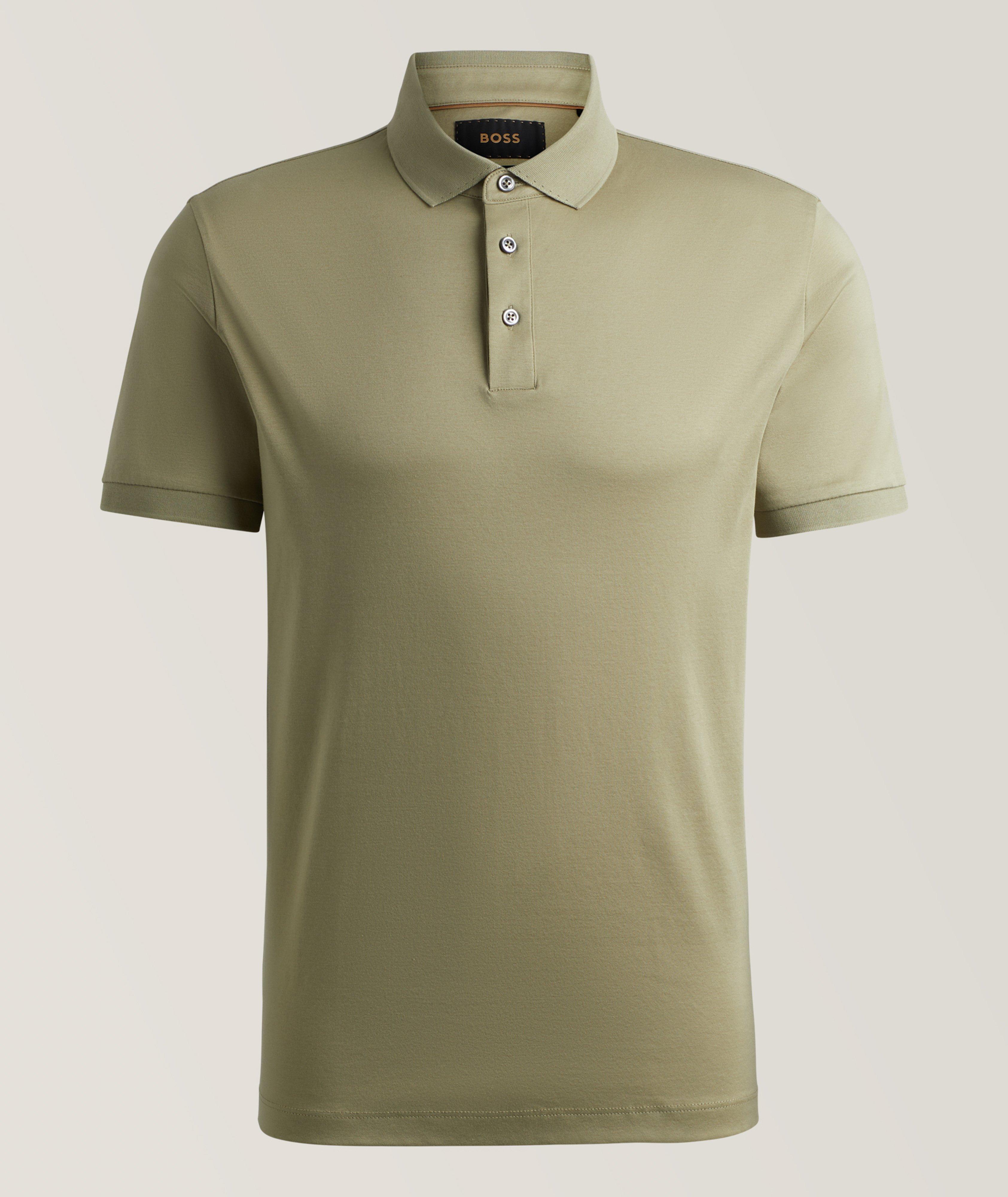 BOSS Polo En Coton Mercerisé En Vert , Taille Homme TTG