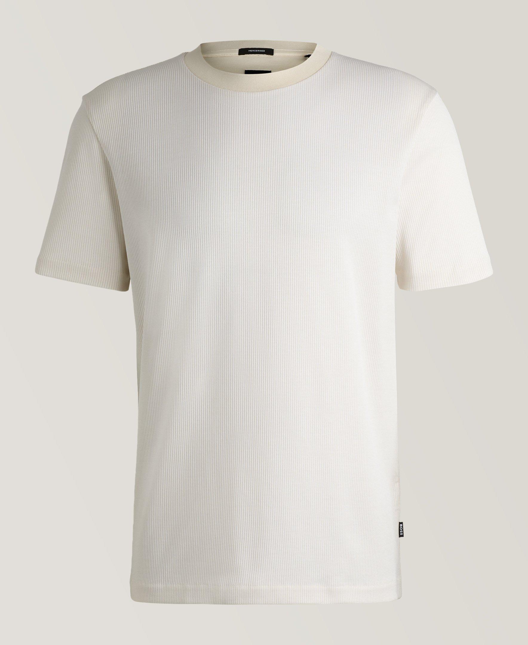 BOSS T-Shirt Tiburt En Mélange De Coton En Blanc , Taille Homme TTTG