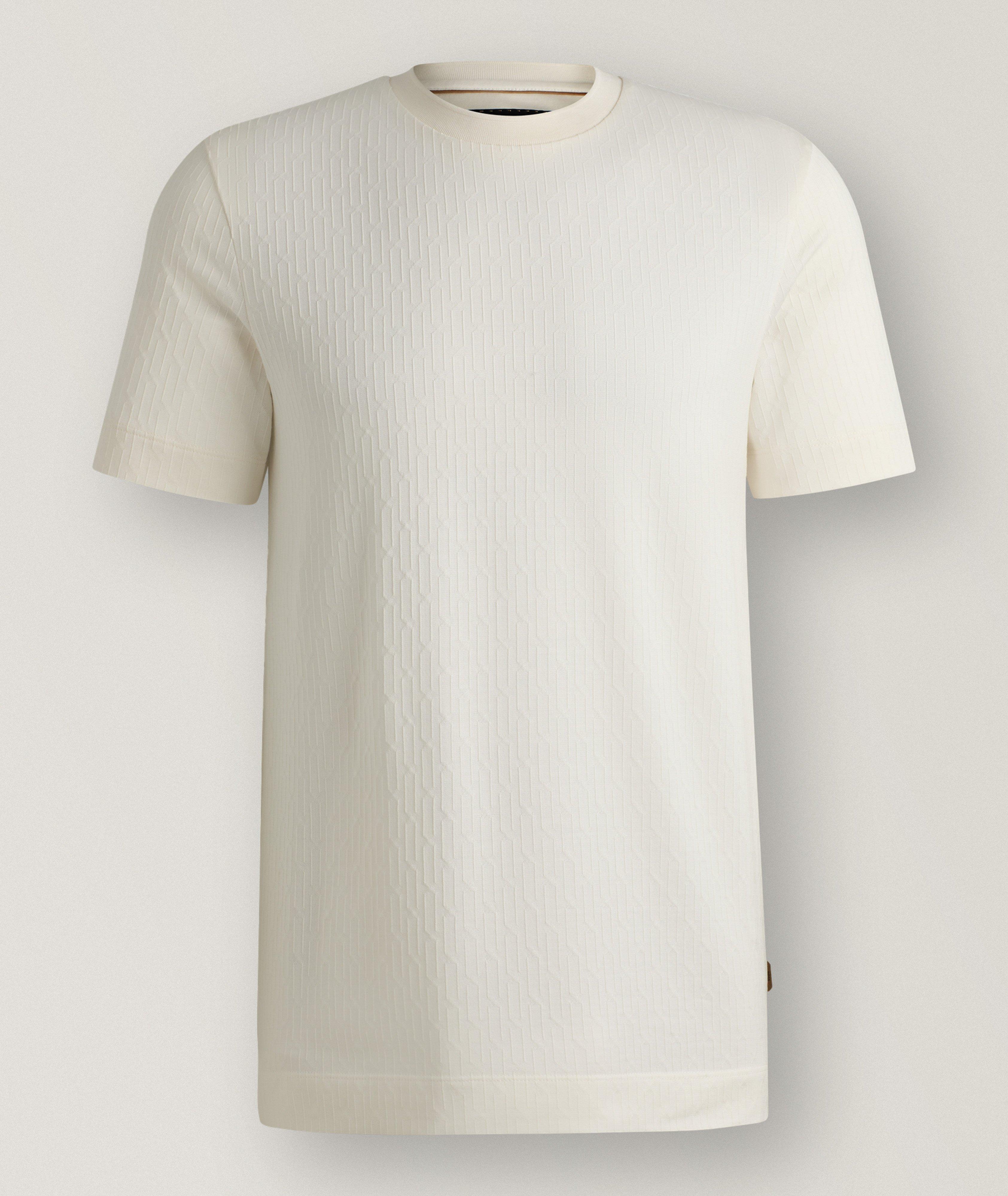 BOSS T-Shirt Tesar À Petit Motif En Blanc , Taille Homme TTG