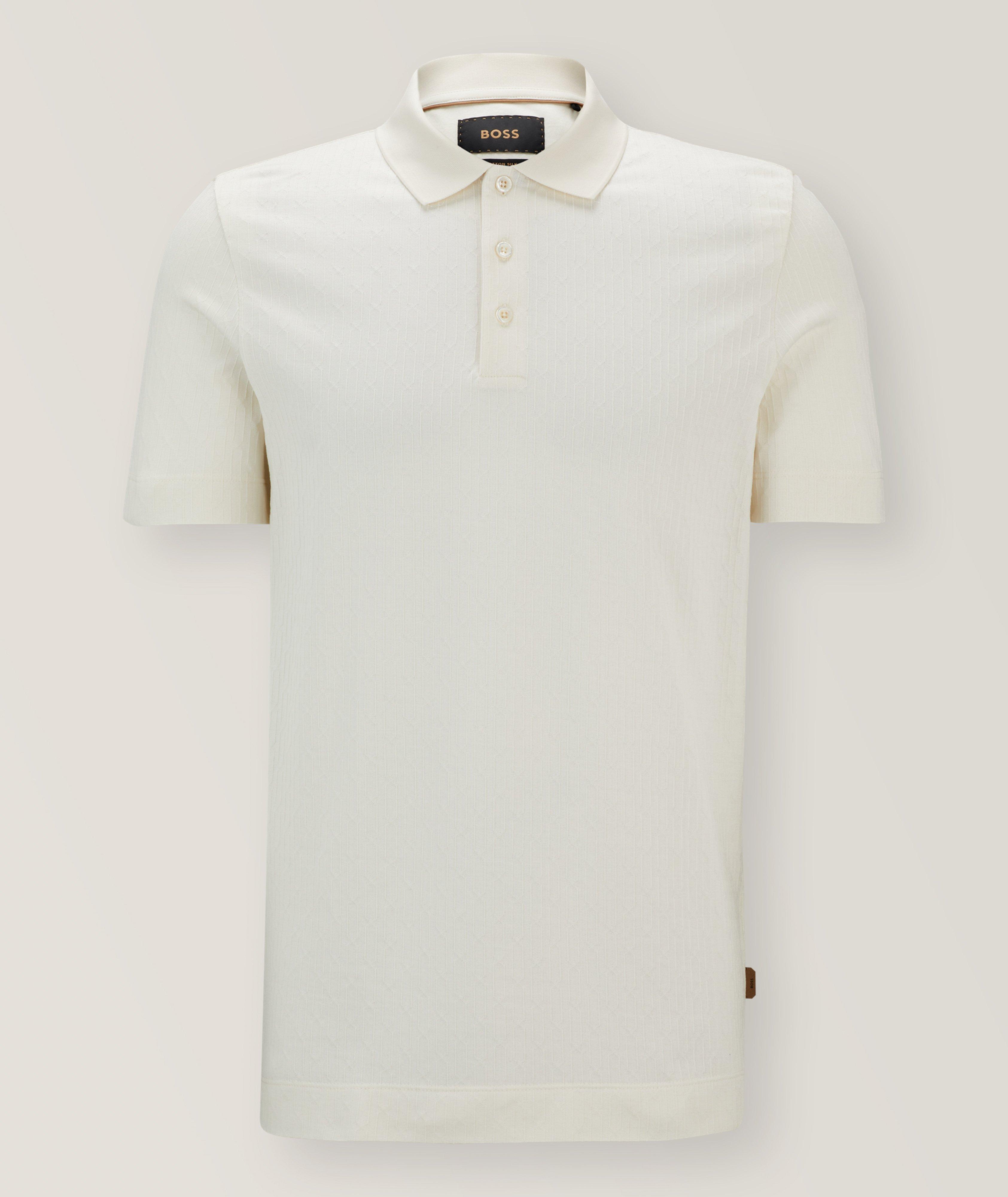 BOSS Polo En Coton Et En Soie En Blanc , Taille Homme Petit