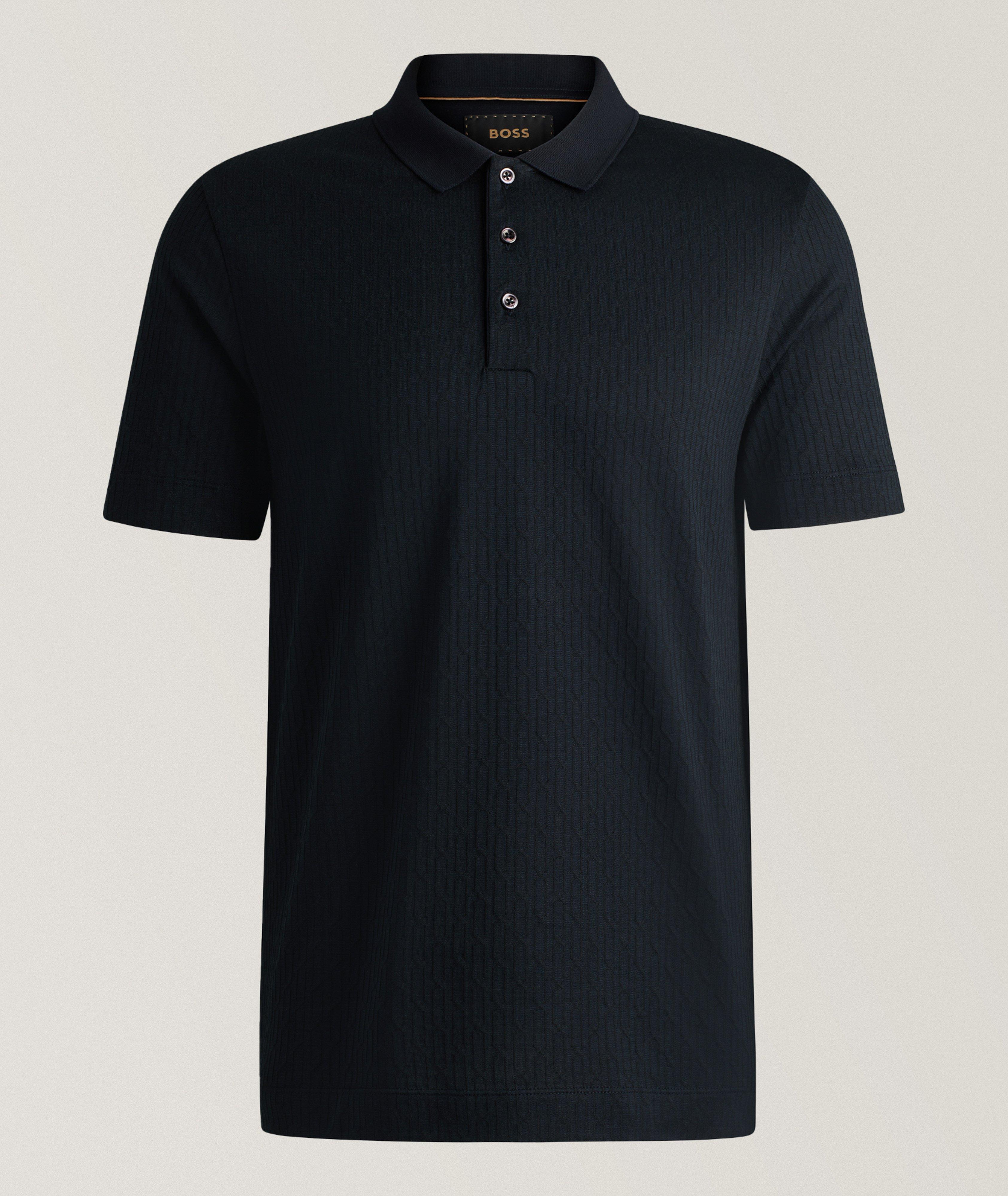 BOSS Polo Perry En Coton Et En Soie En Bleu , Taille Homme Moyen