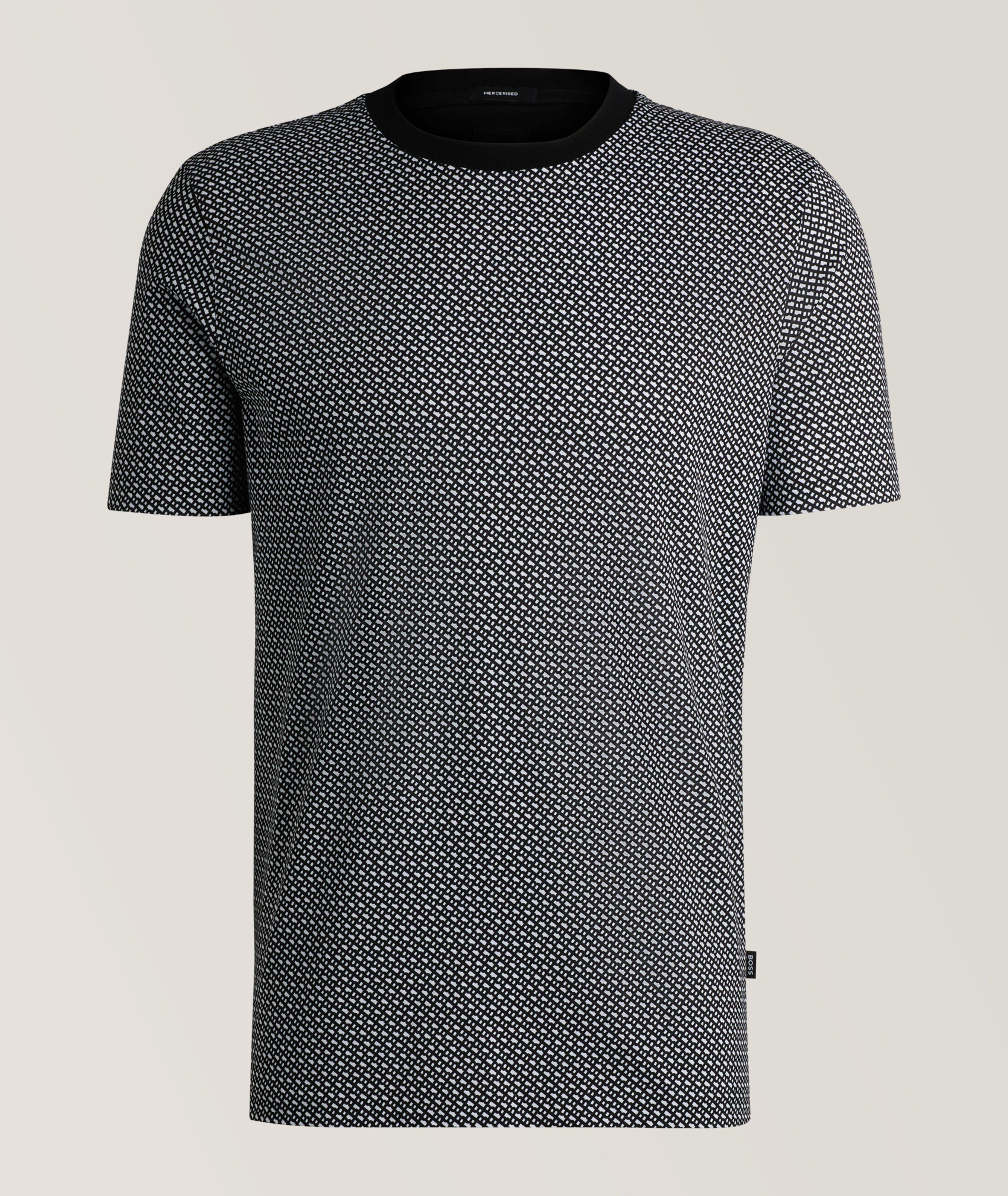 BOSS T-Shirt En Coton Mercerisé En Noir , Taille Homme Grand