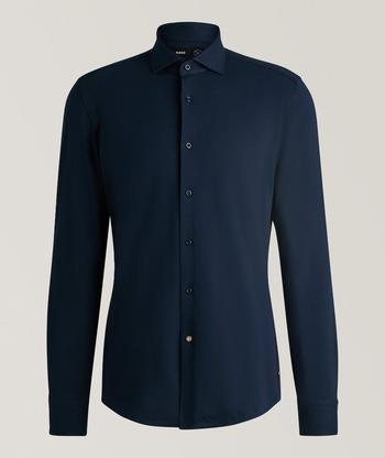 Giorgio Armani Cotton Seersucker Full-Zip Dress Shirt