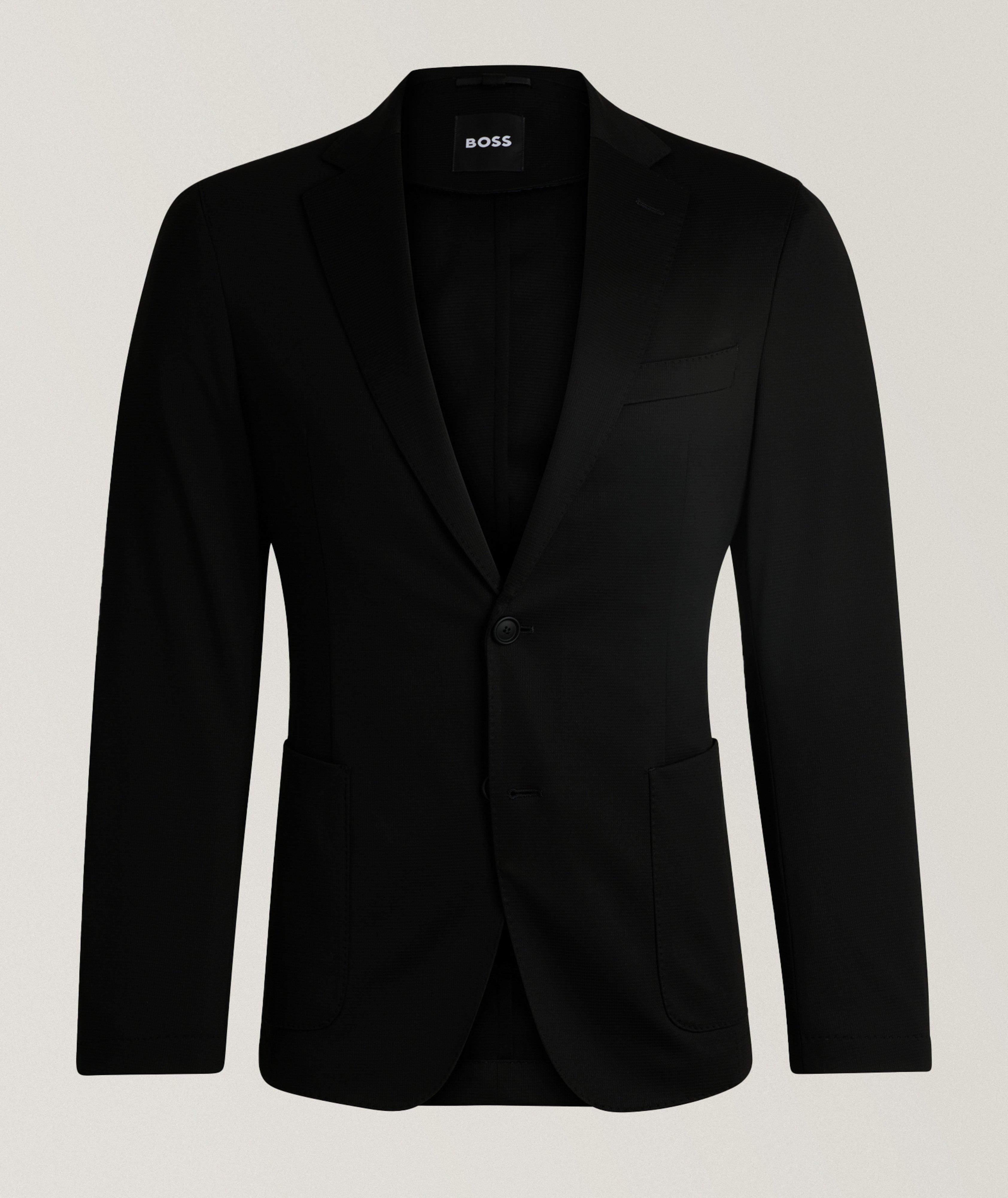 BOSS Veston En Tissu Technique Texturé En Noir , Taille Homme 40