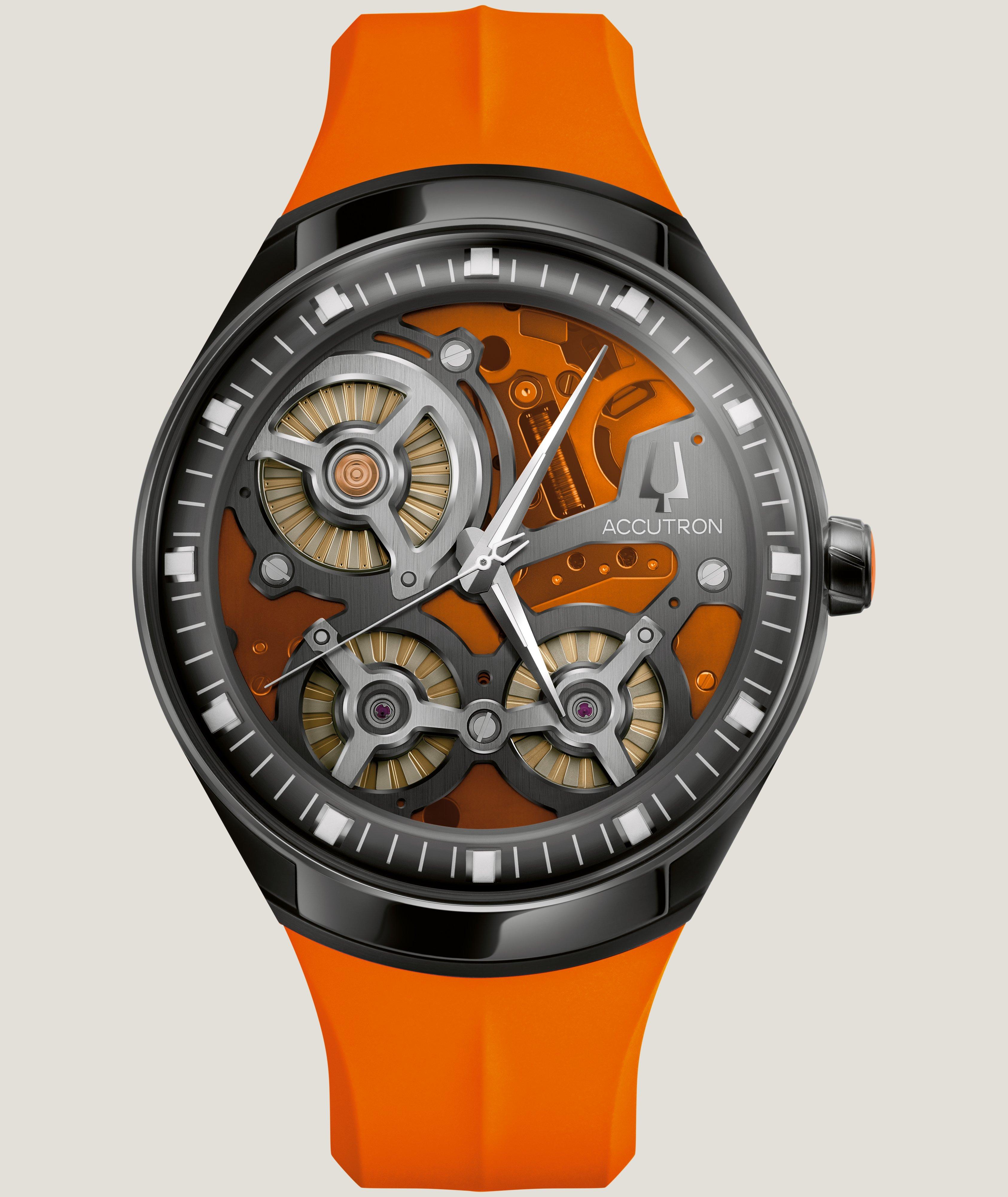 Accutron Montre Électrostatique, Collection Adn (Dna) En Orange