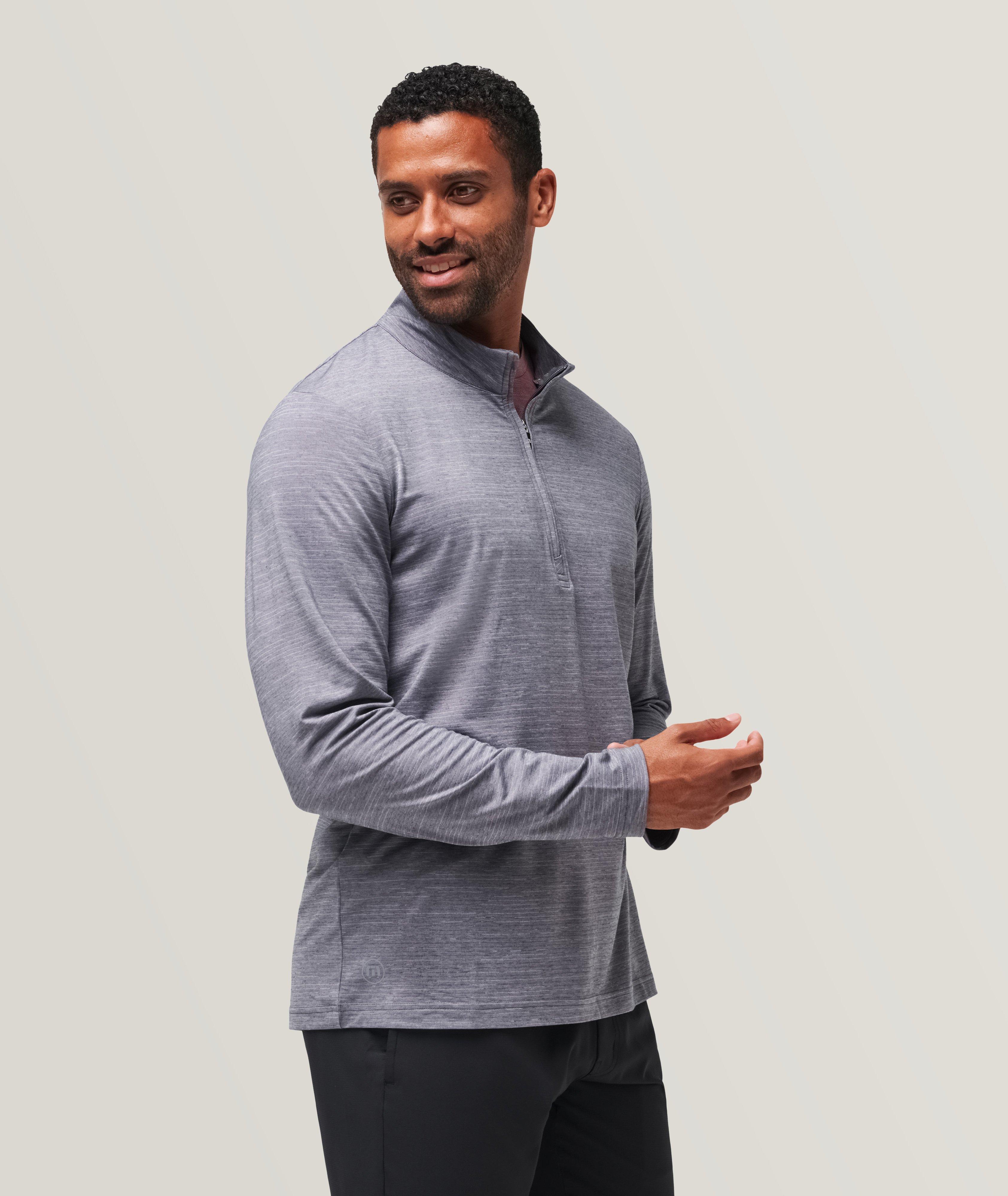 TravisMathew Pull À Glissière Partielle, Collection Heater En Gris , Taille Homme Grand