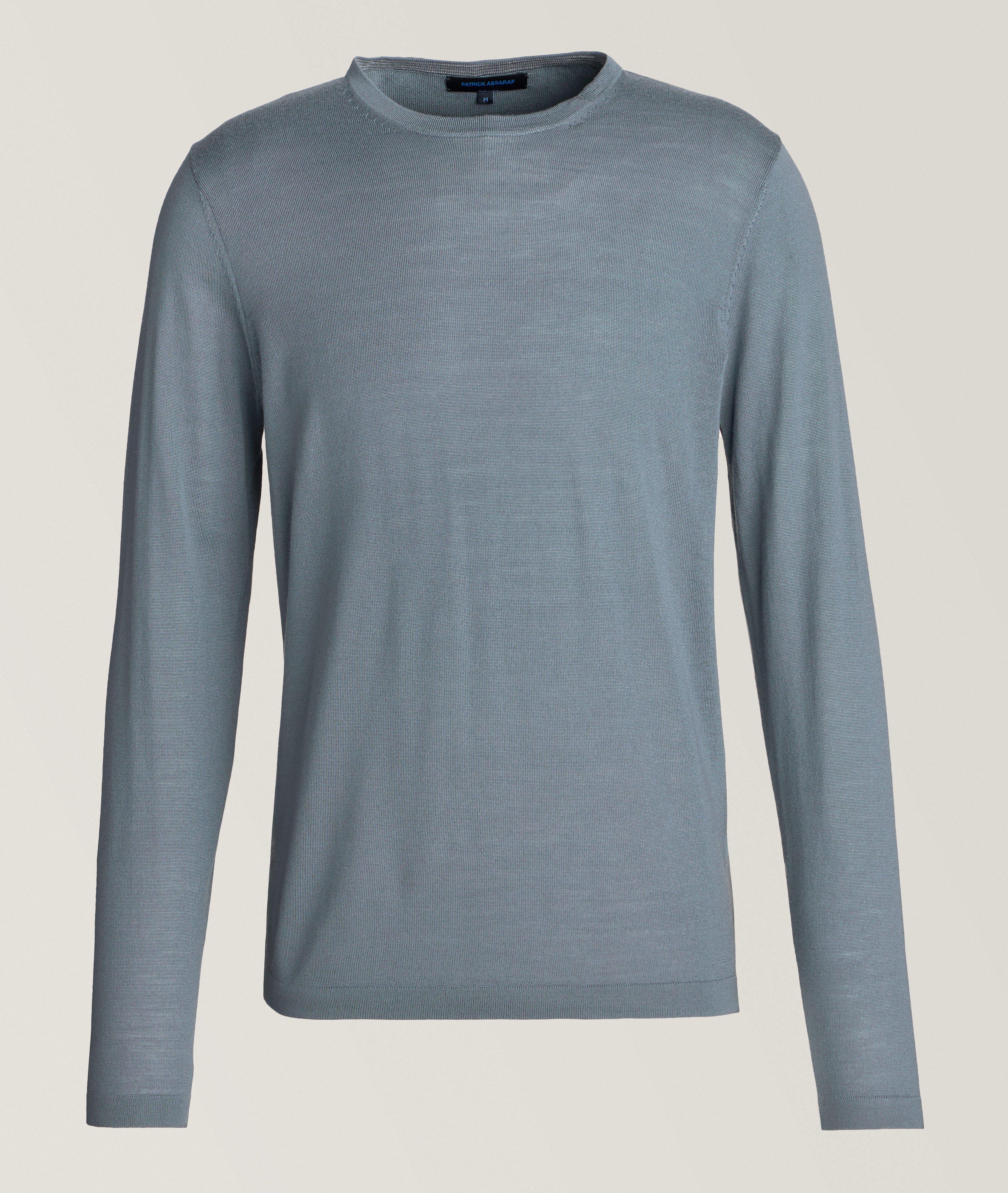 Patrick Assaraf Pull En Laine Mérinos Extrafine En Bleu , Taille Homme Petit