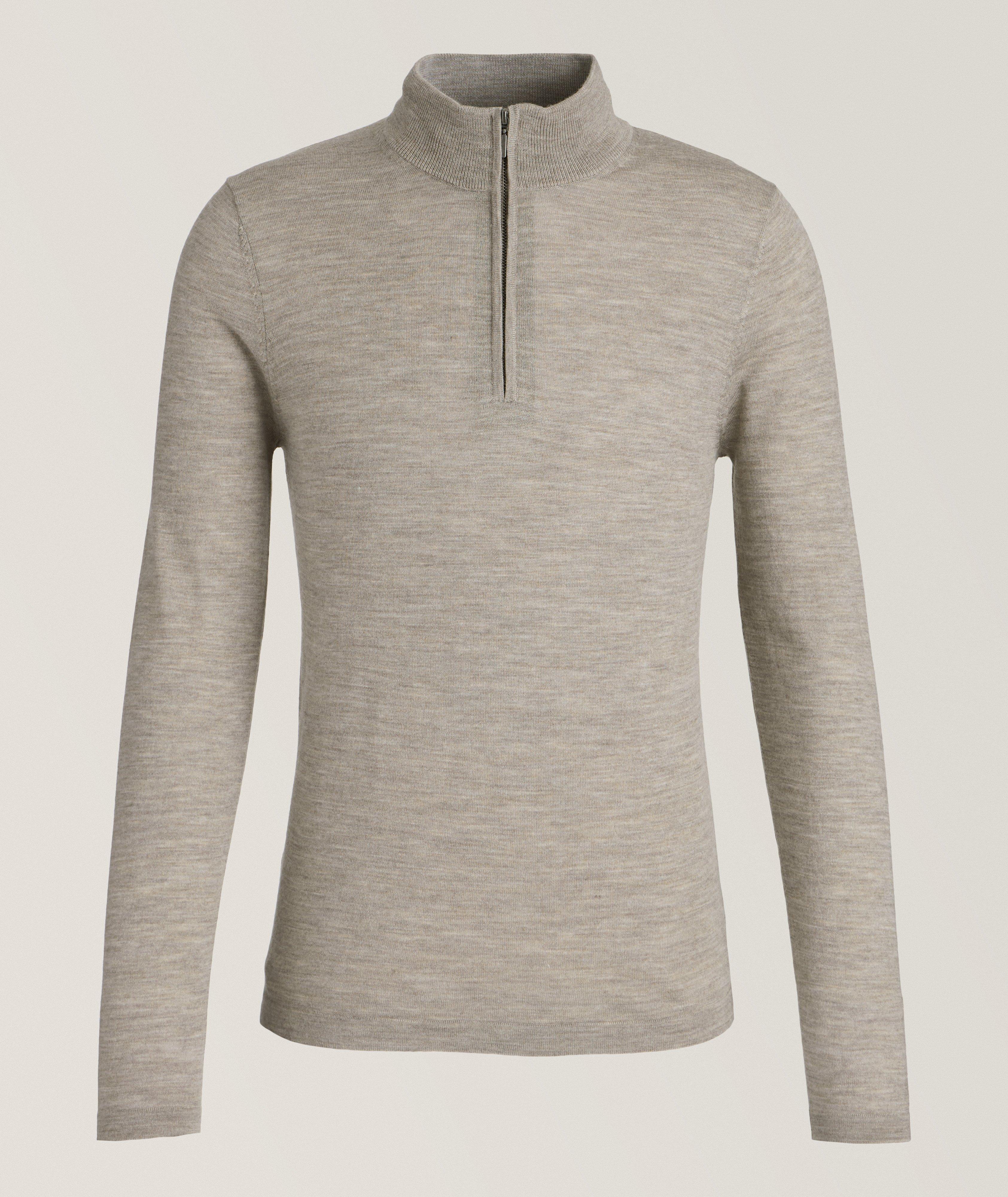 Quarter-Zip Extrafine Merino Wool Sweater