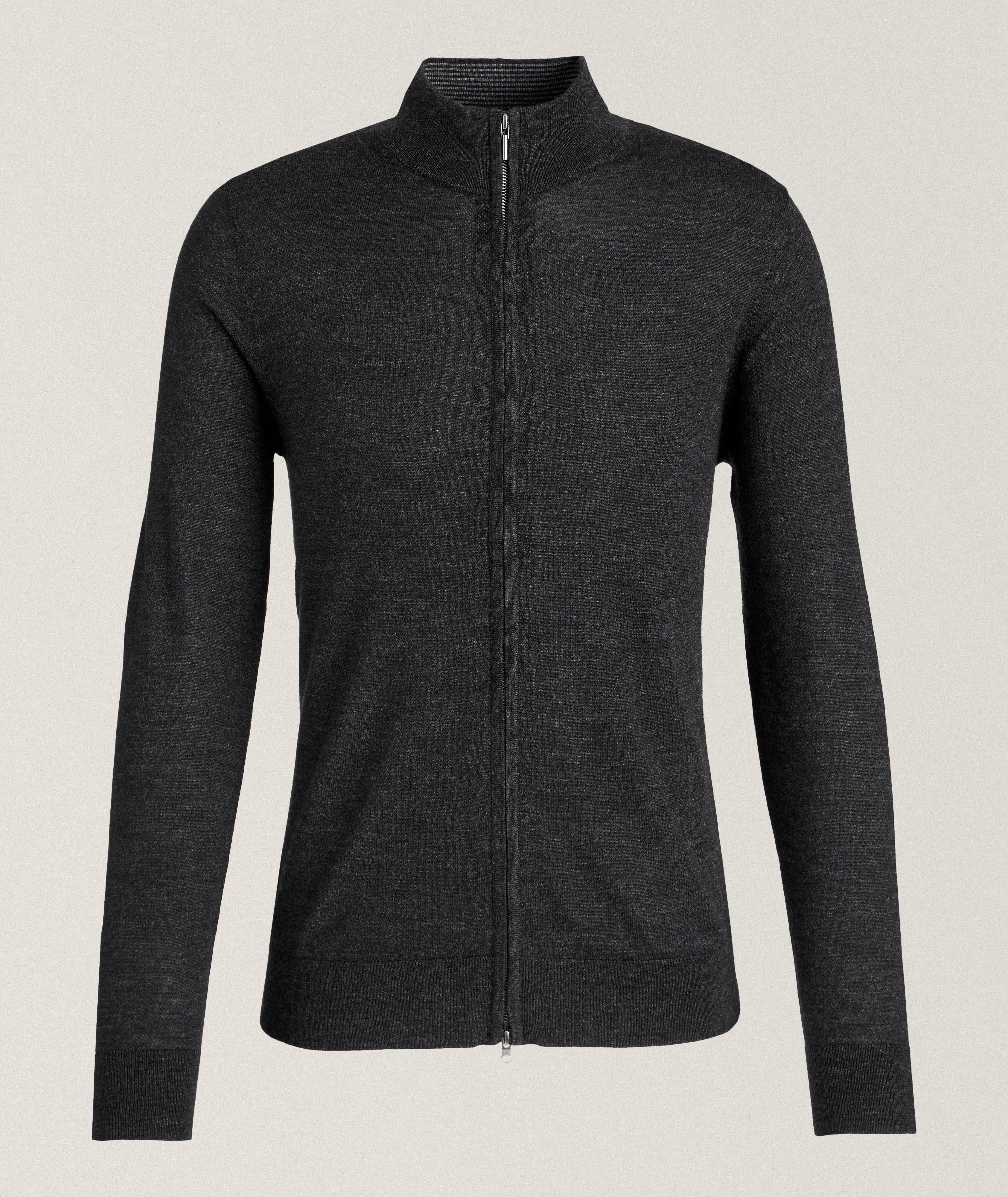 Patrick Assaraf Merino Wool Full-Zip Sweater