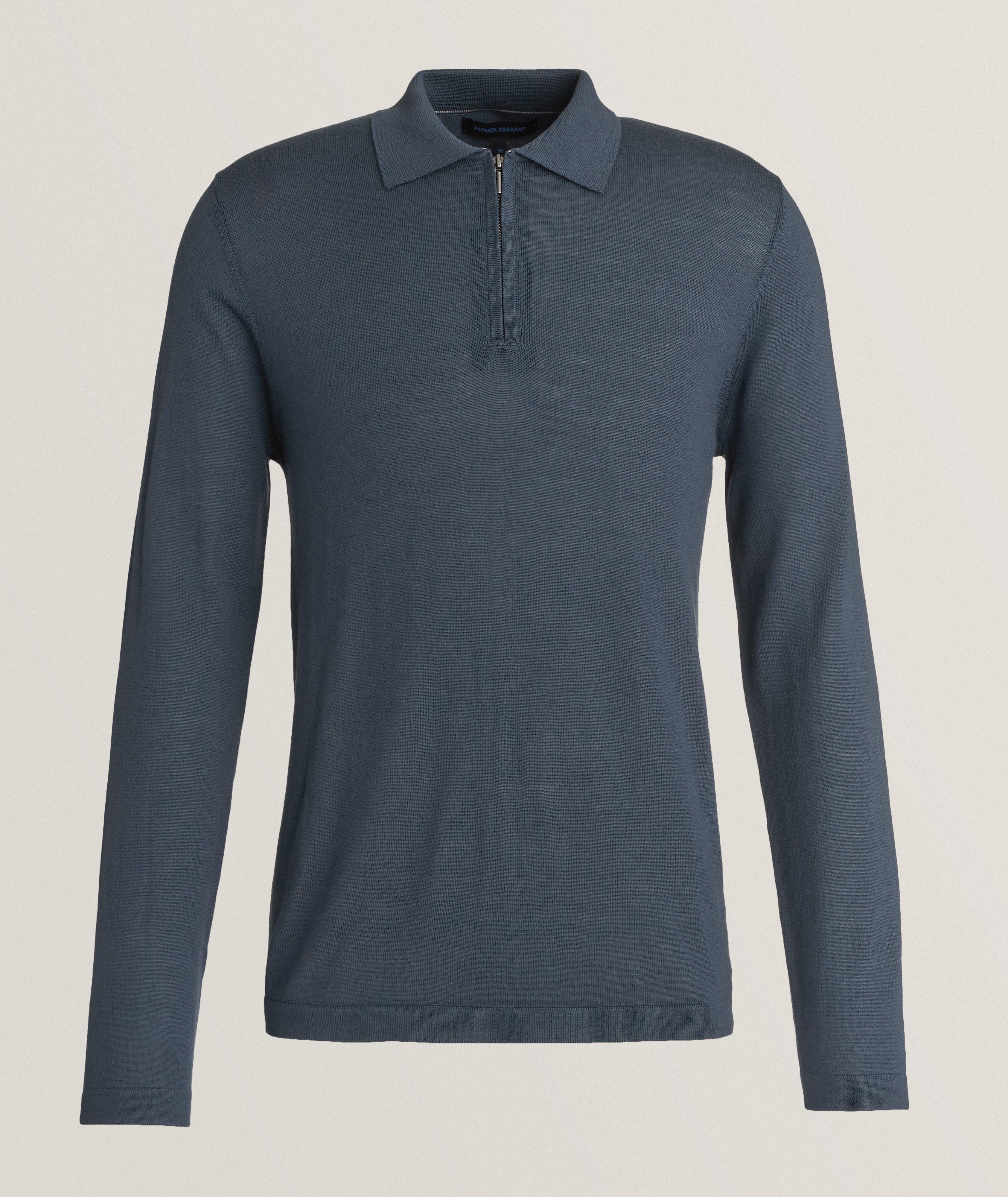 Patrick Assaraf Extrafine Merino Wool Quarter-Zip Polo