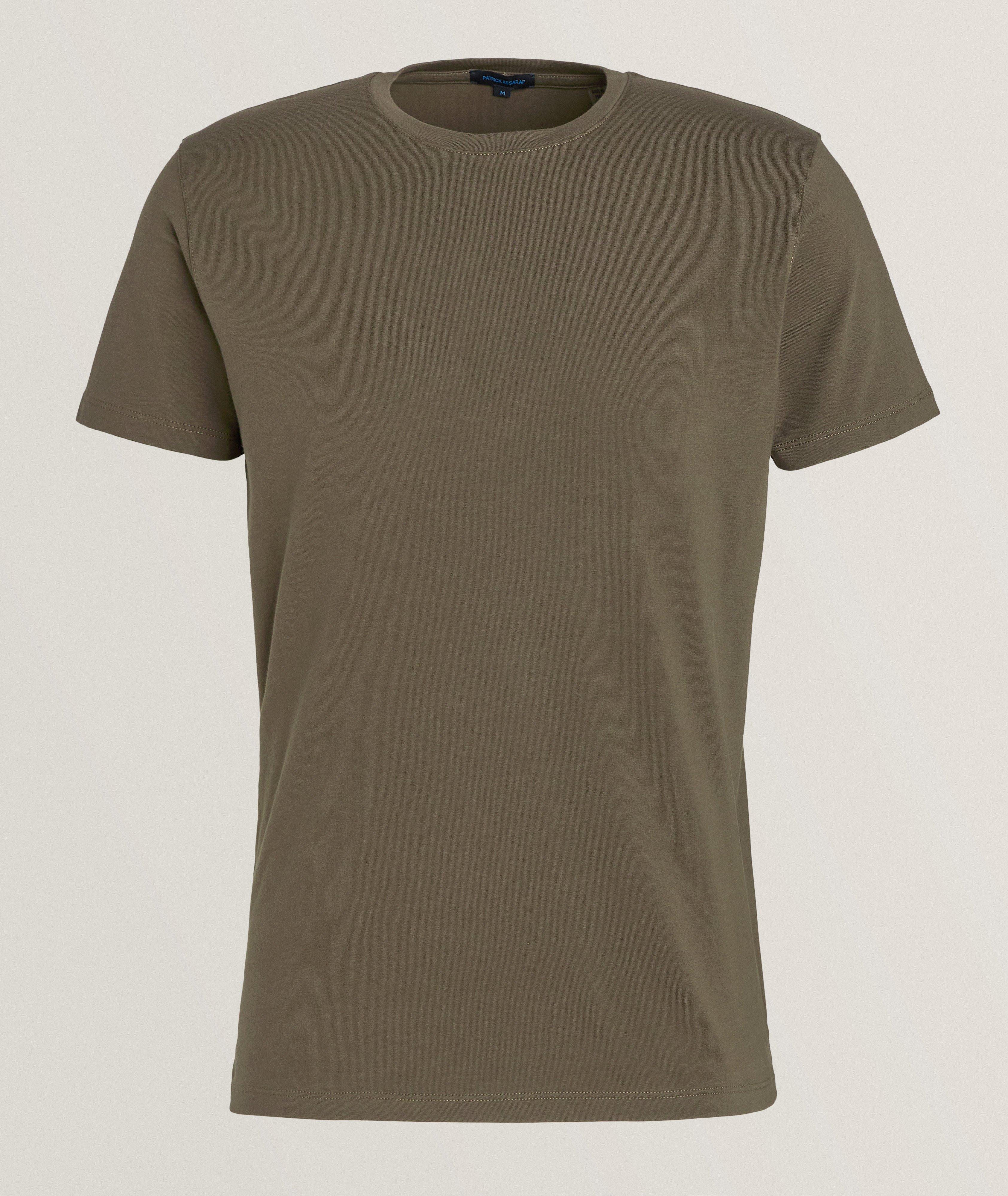 Patrick Assaraf T-Shirt En Coton Pima Extensible En Brun , Taille Homme Grand