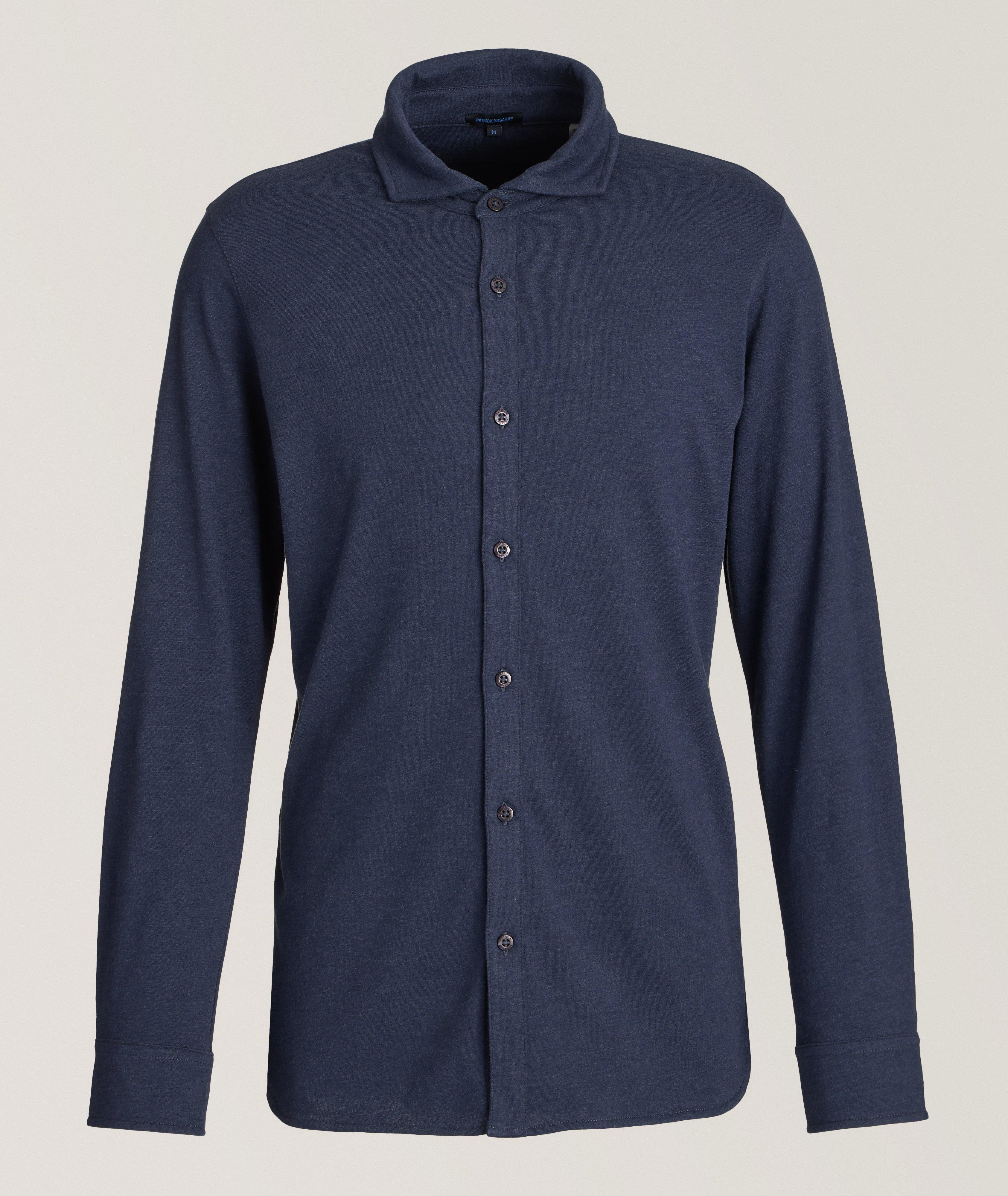 Patrick Assaraf Chemise En Mélange De Coton Pima En Bleu , Taille Homme Grand