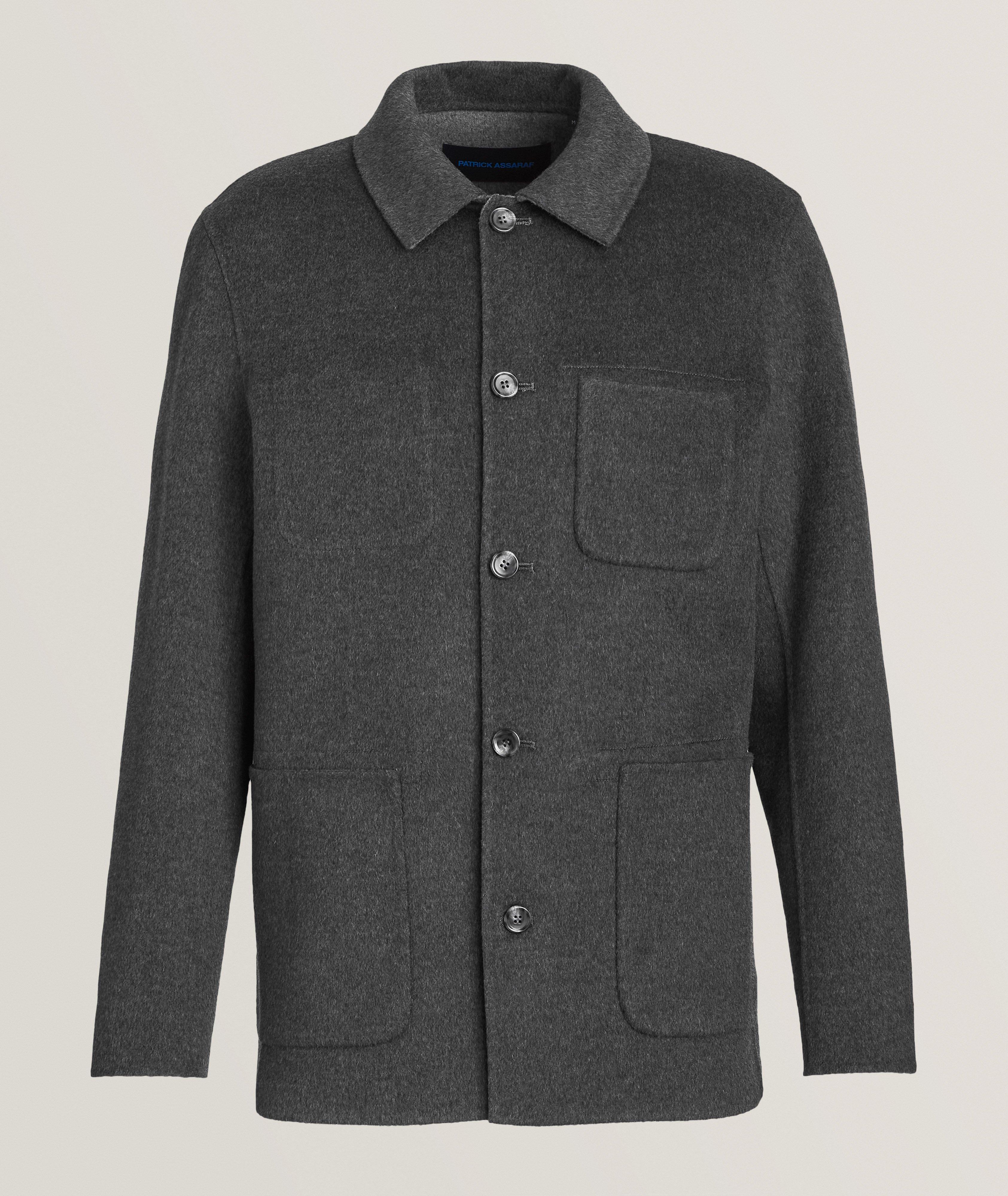 Patrick Assaraf Wool-Cashmere Chore Jacket En Gris , Taille Homme TTG