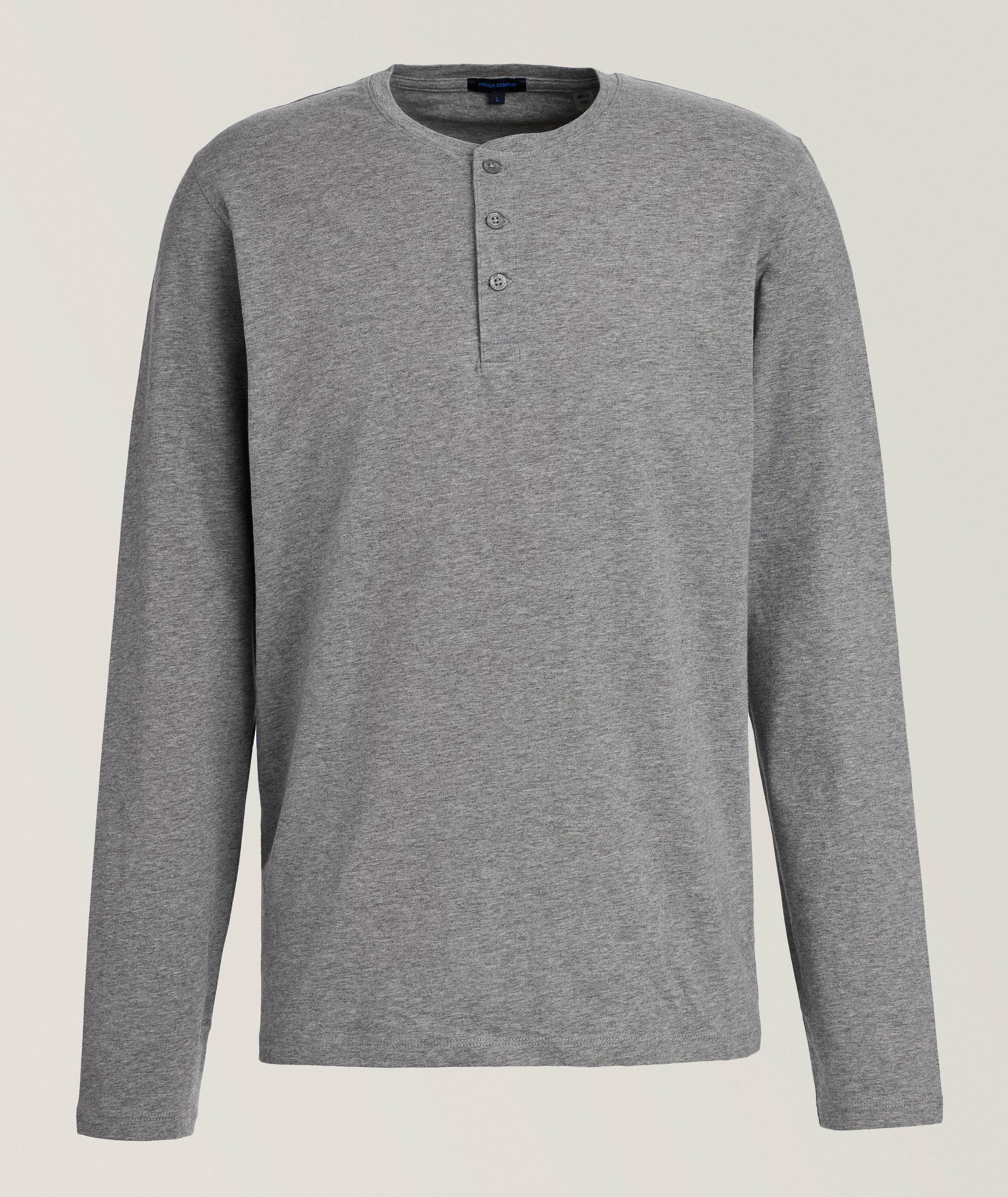 Mélange Stretch-Pima Cotton Henley  image 0