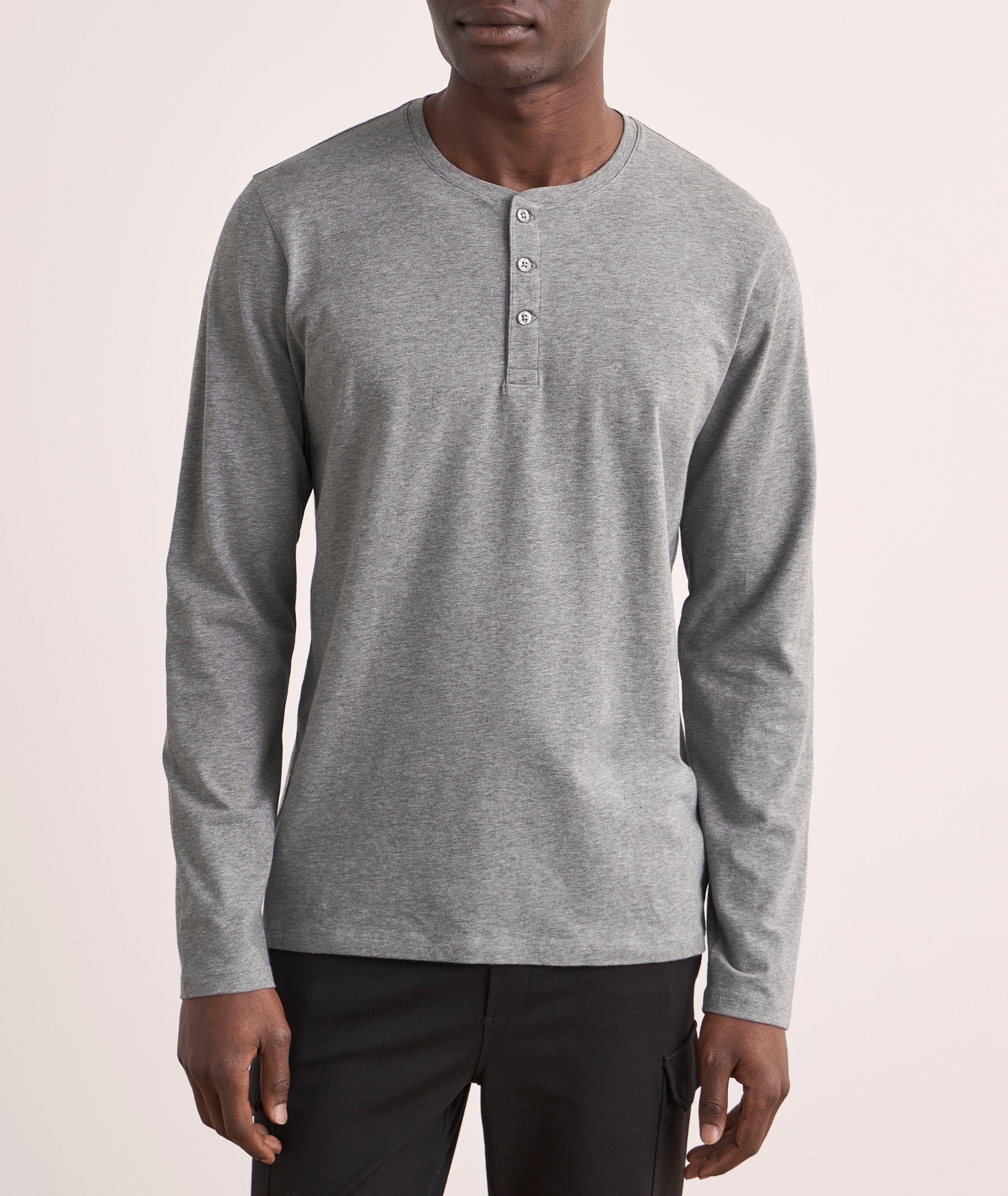 Mélange Stretch-Pima Cotton Henley  image 1