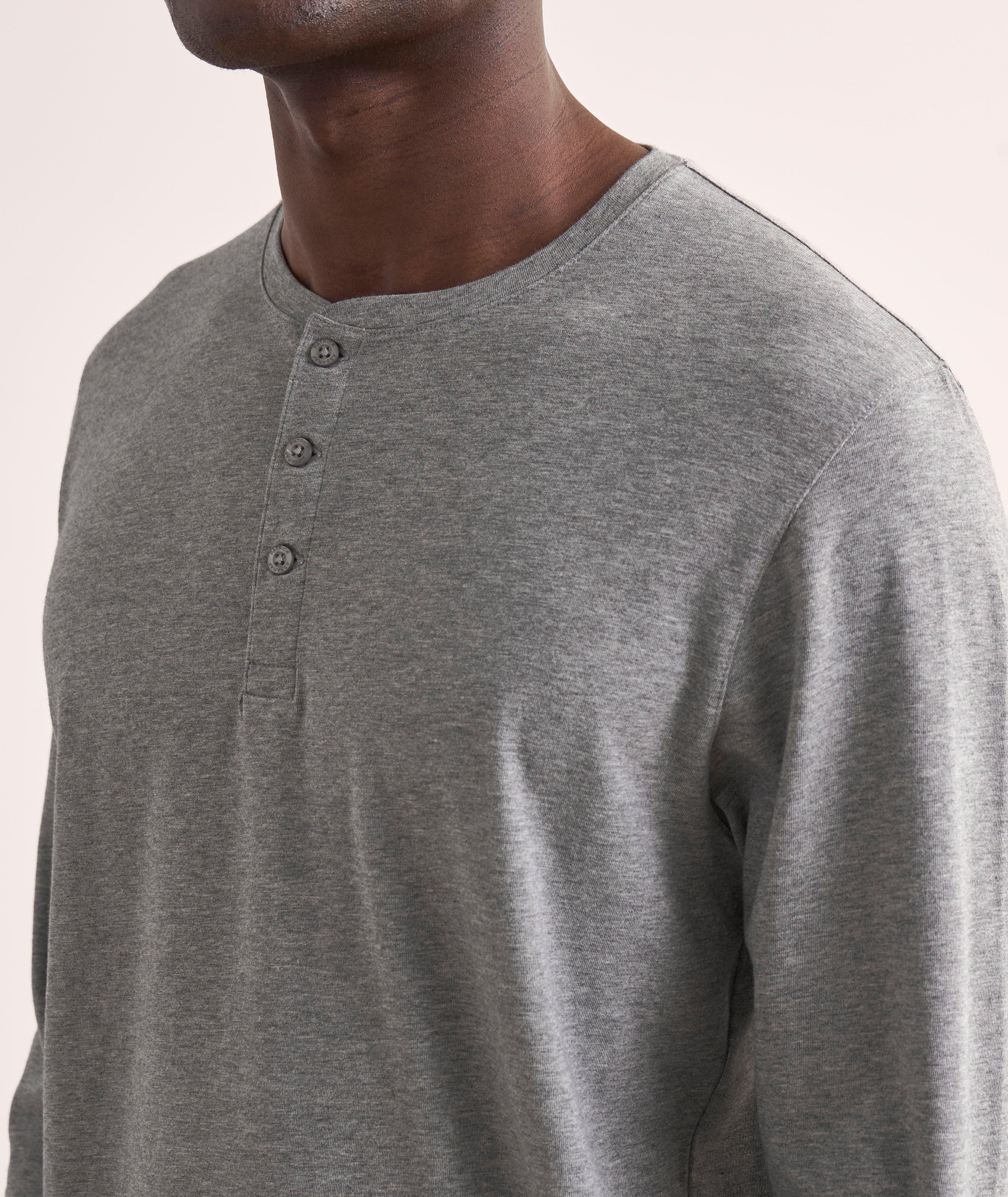 Mélange Stretch-Pima Cotton Henley  image 3