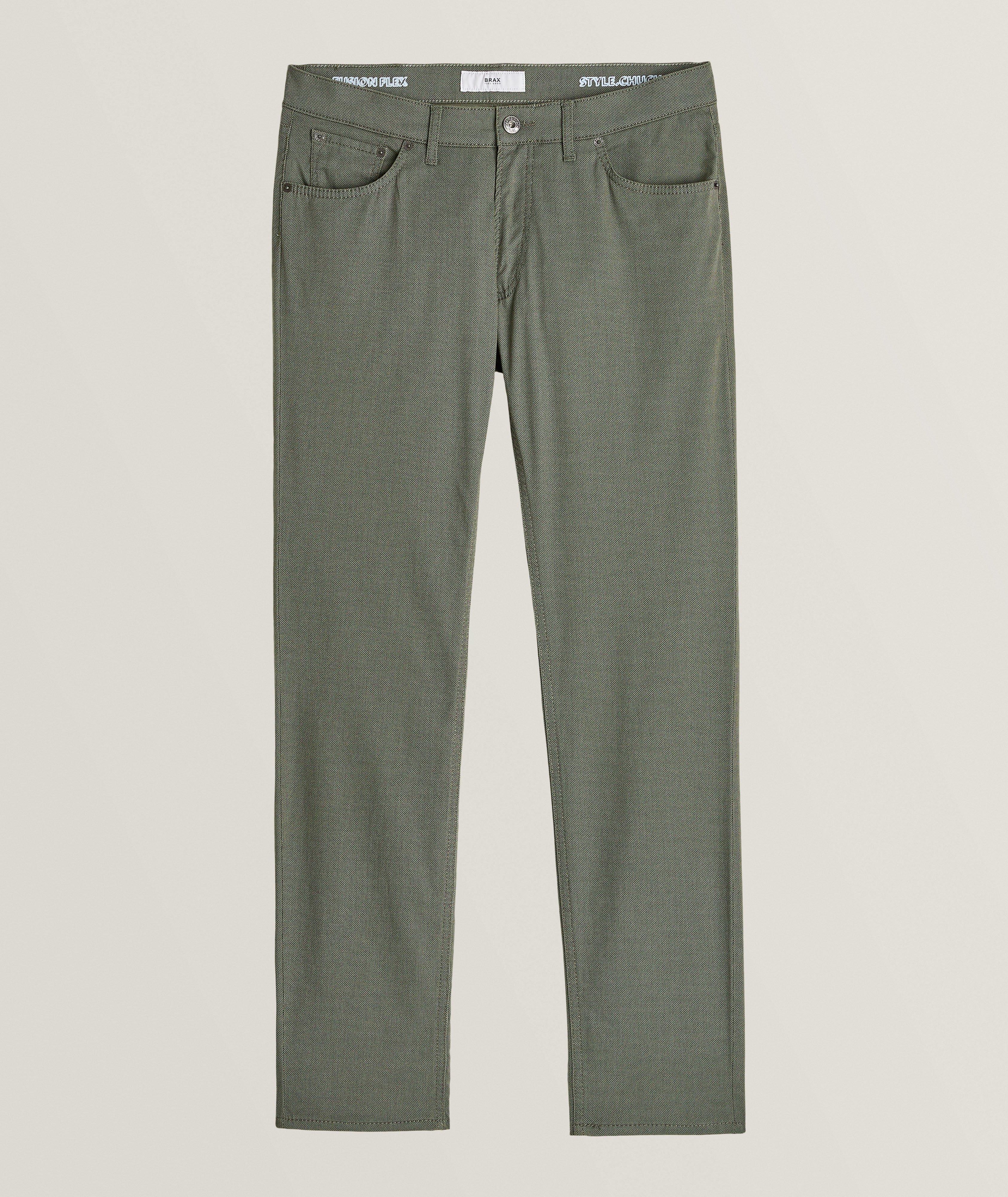 Brax Pantalon Chuck En Tissu Technique Texturé En Vert , Taille Homme 42