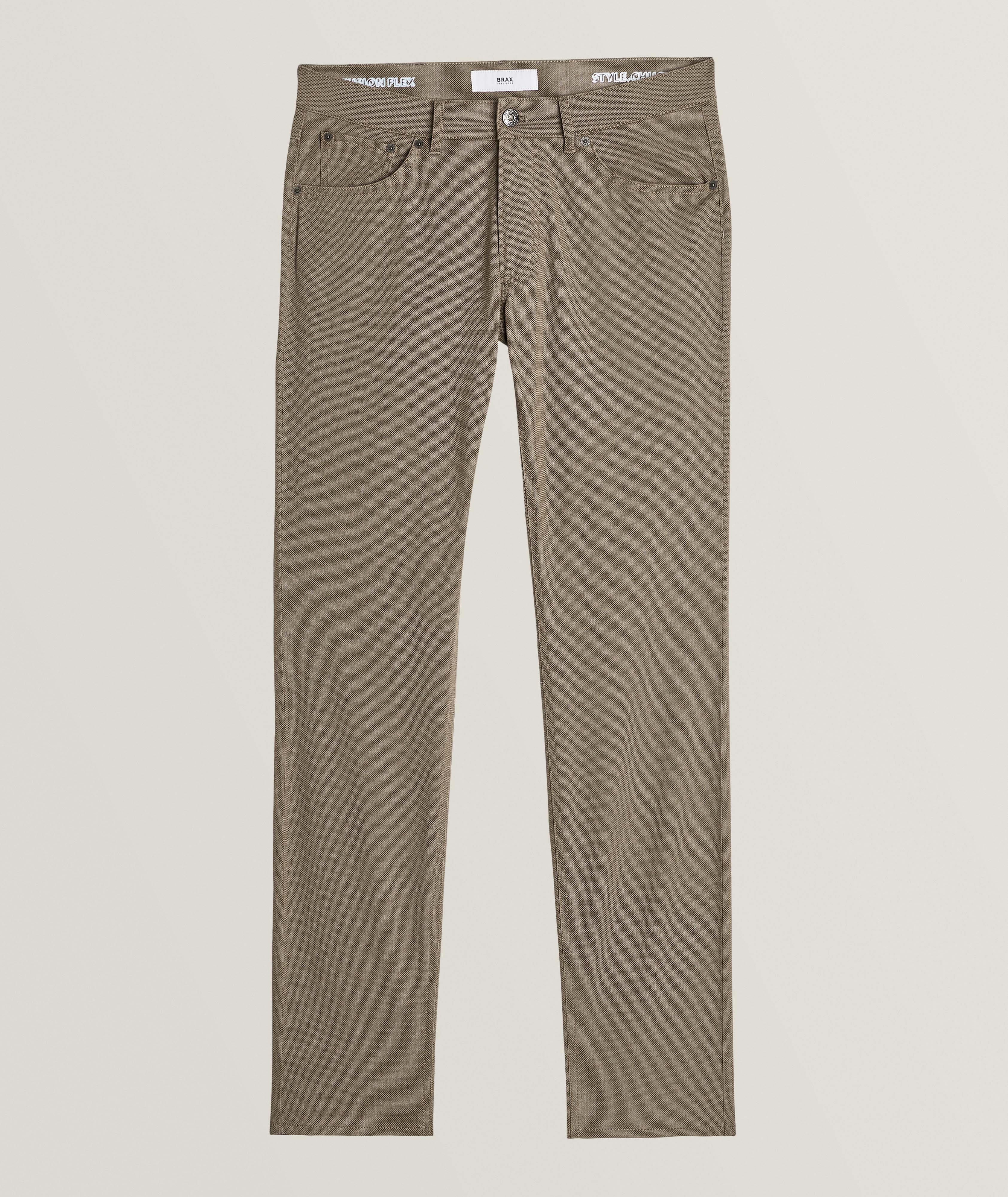 Brax Pantalon Chuck En Tissu Technique Texturé En Brun , Taille Homme 42