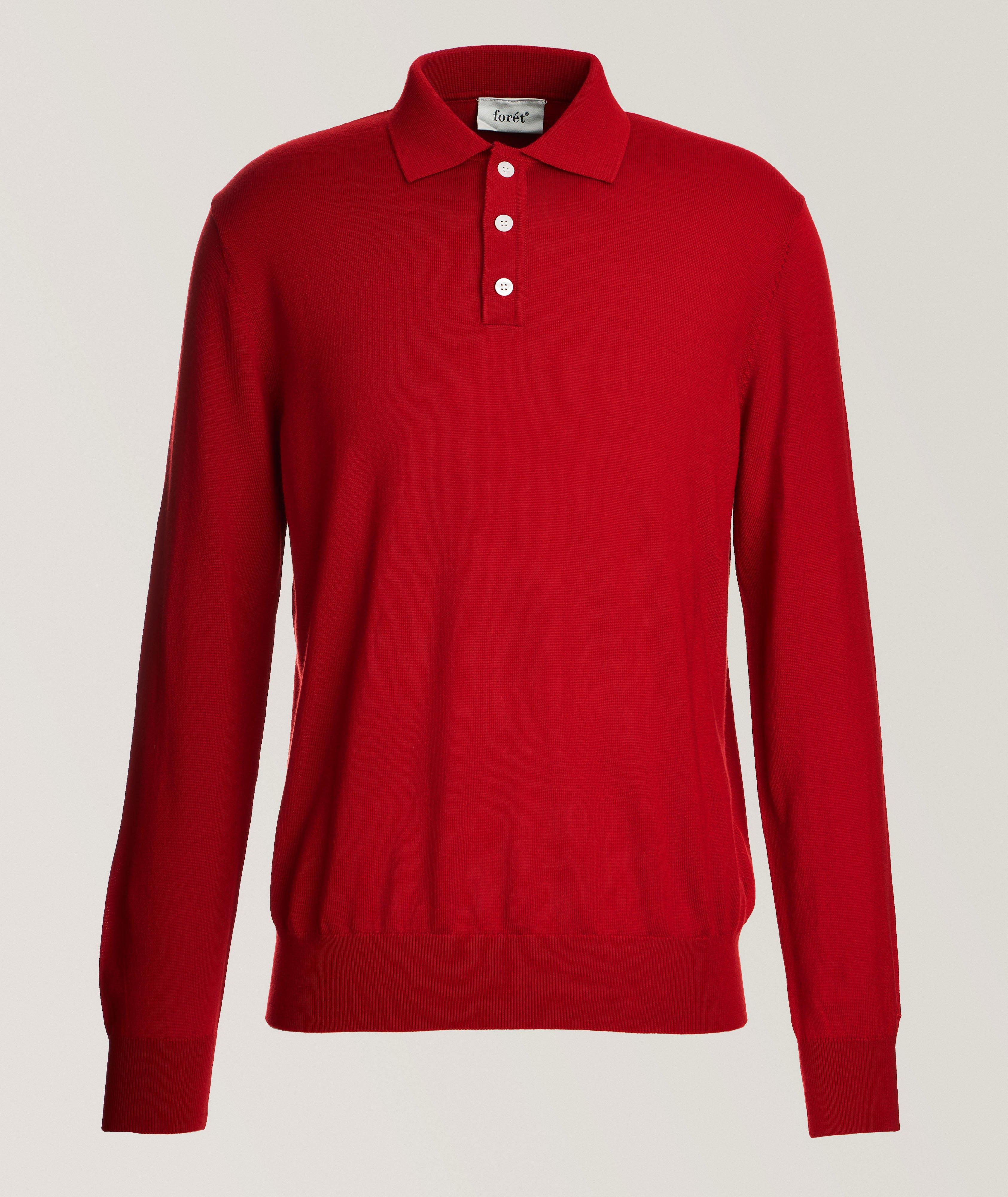 Forét Polo En Tricot De Laine En Rouge , Taille Homme Petit