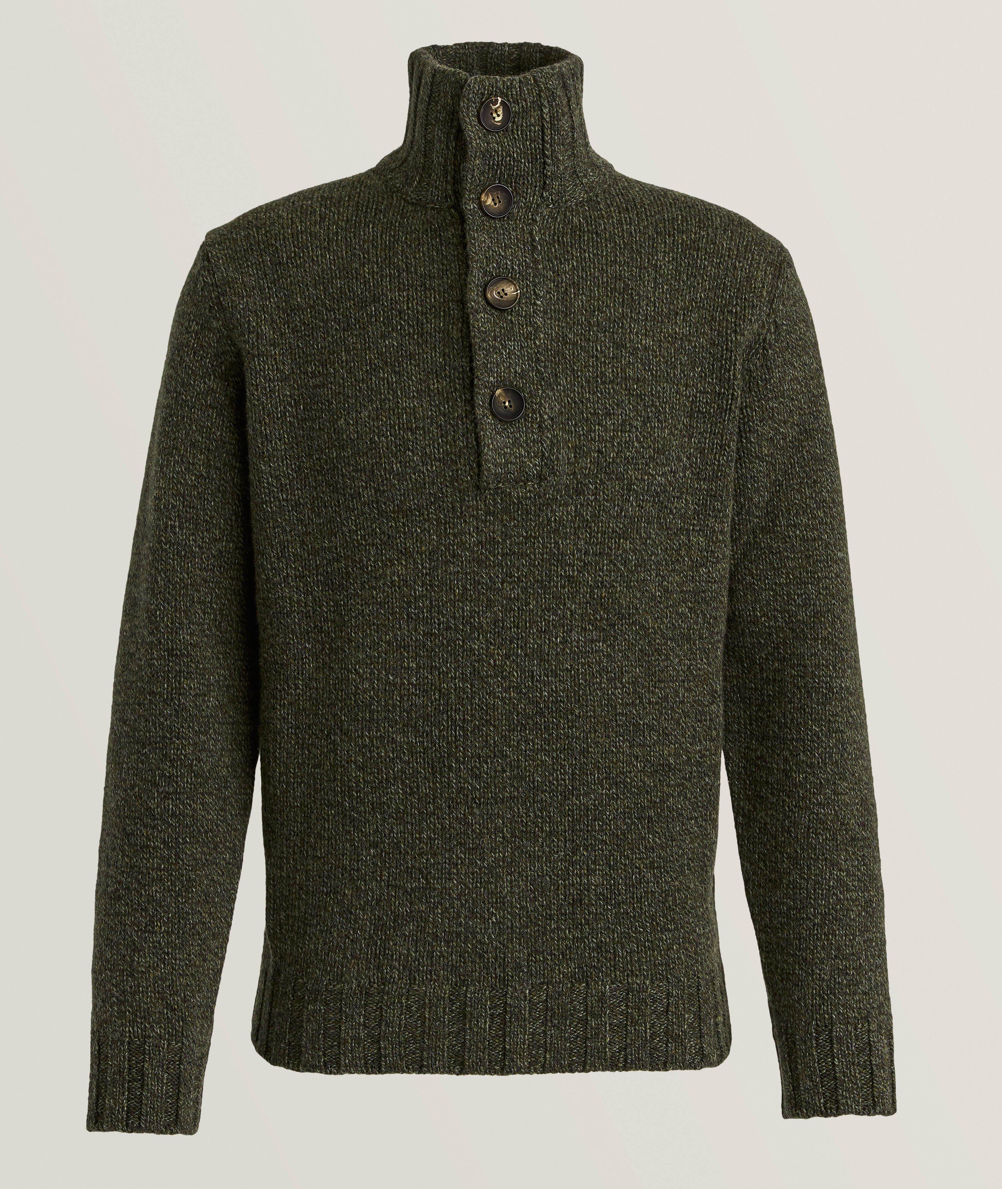 Merino Wool Mock Neck Cardigan