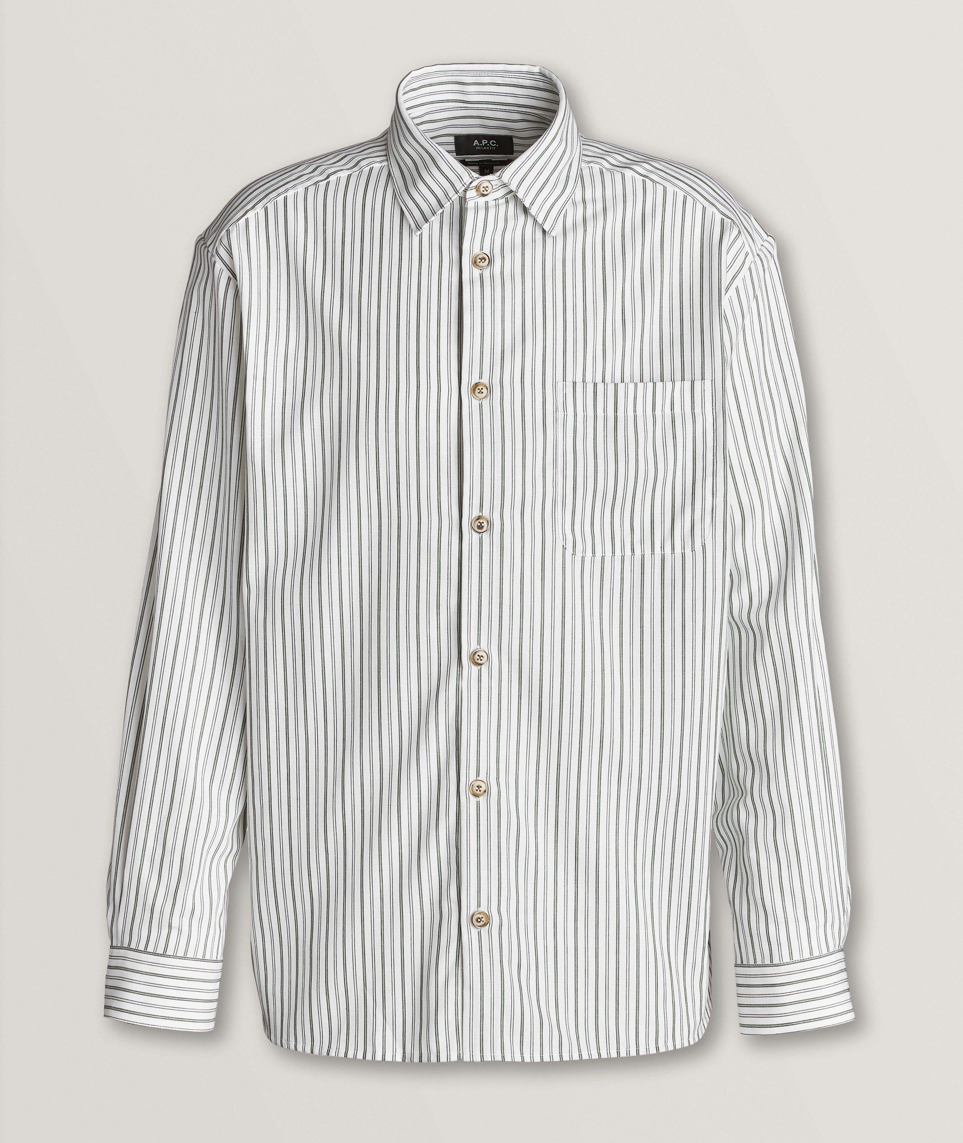 Malo Stripe Cotton-Wool Shirt