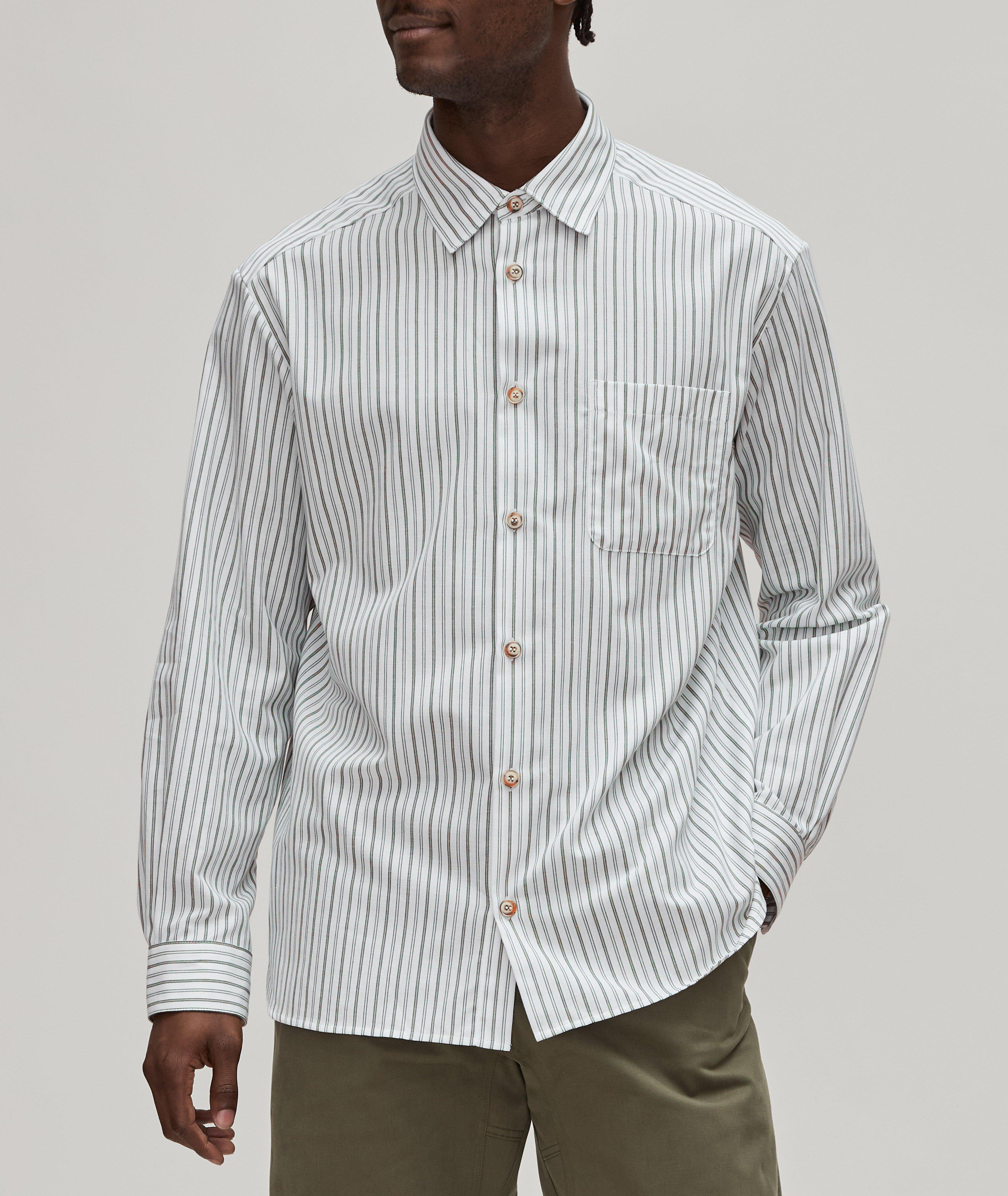 Malo Stripe Cotton-Wool Shirt image 1