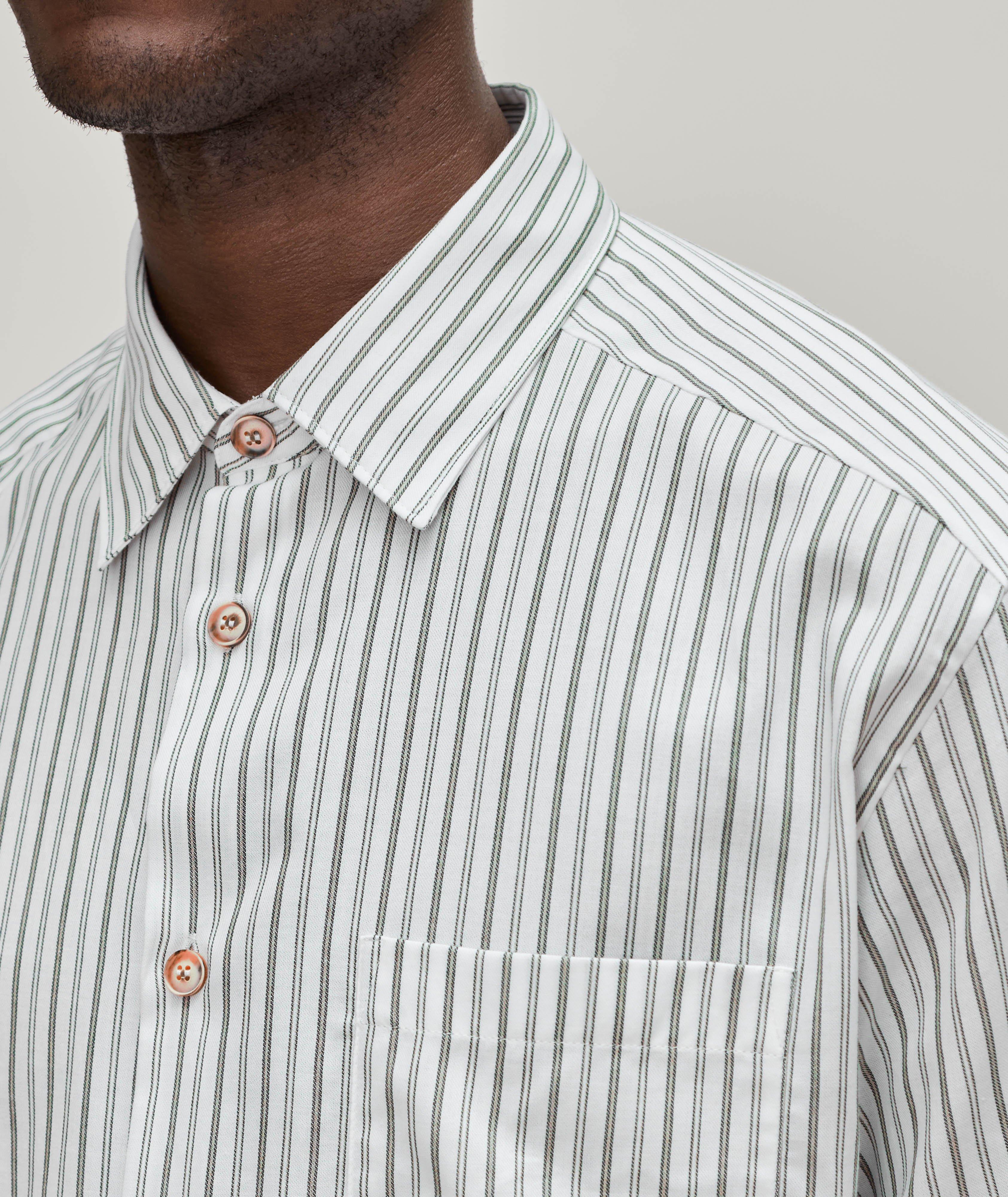 Malo Stripe Cotton-Wool Shirt image 3