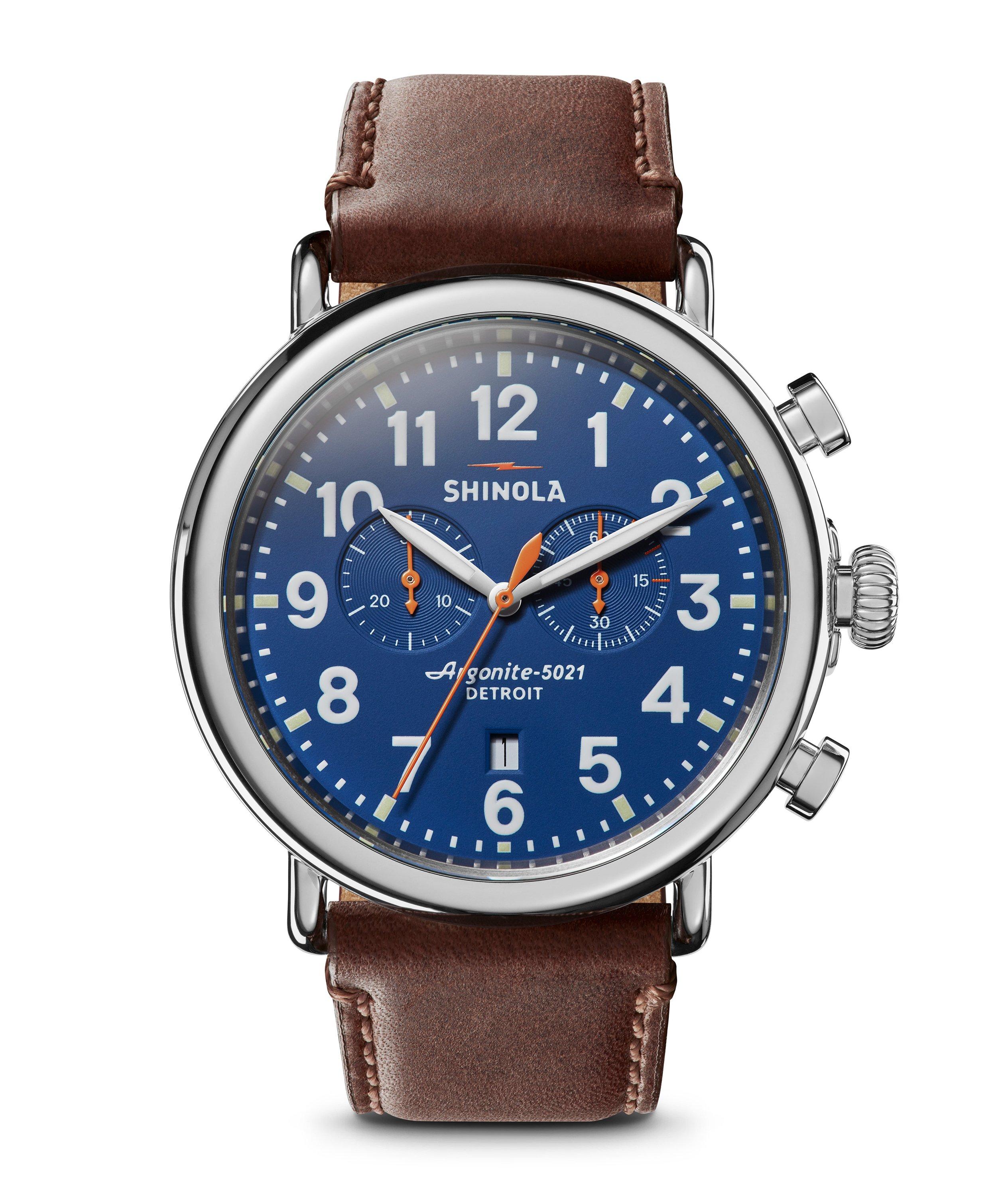 Runwell Chrono Leather Strap Watch