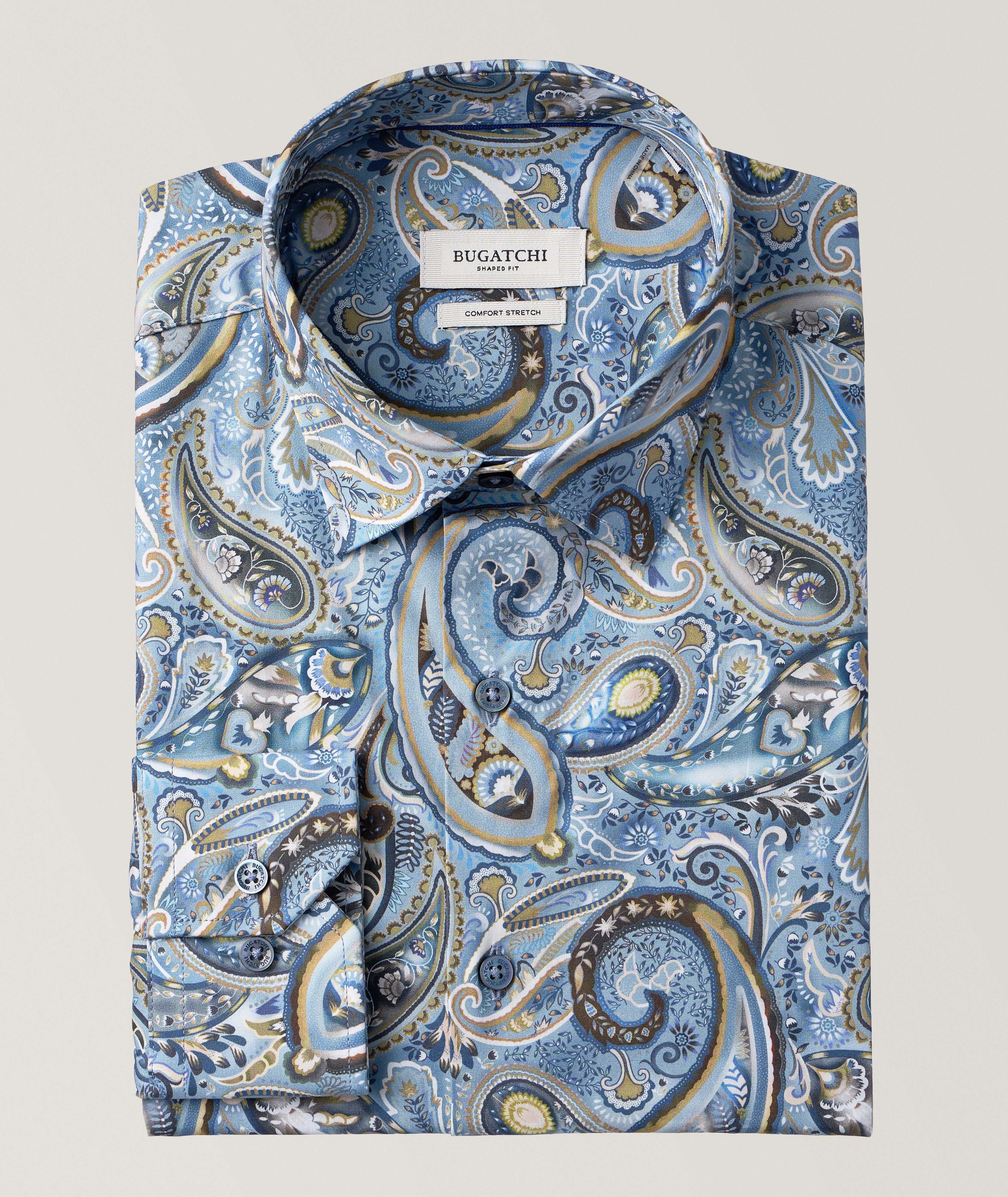 Paisley Comfort-Stretch Cotton Sport Shirt