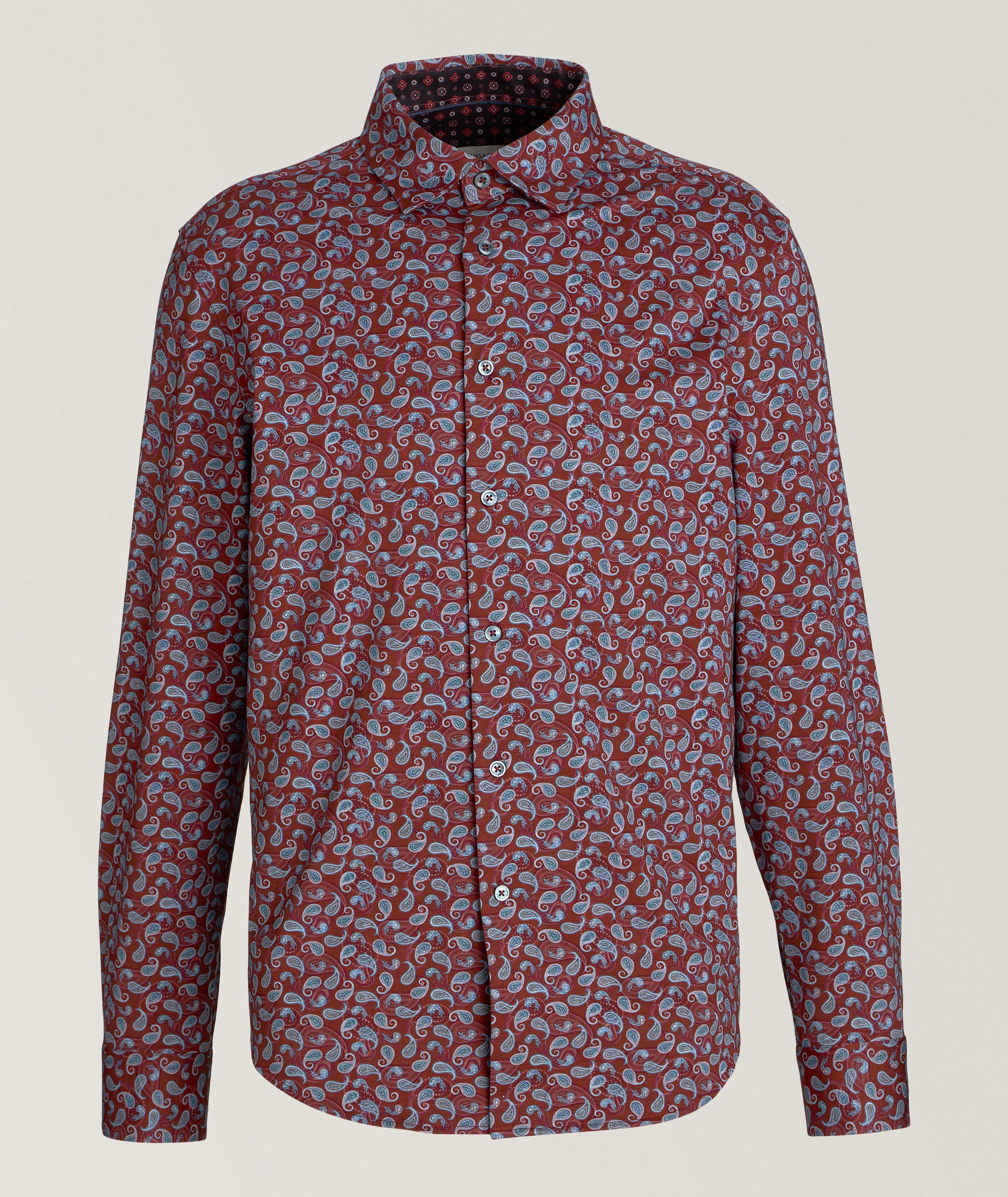 Bugatchi Regular-Fit Stretch-Cotton Micro Sports Shirt 