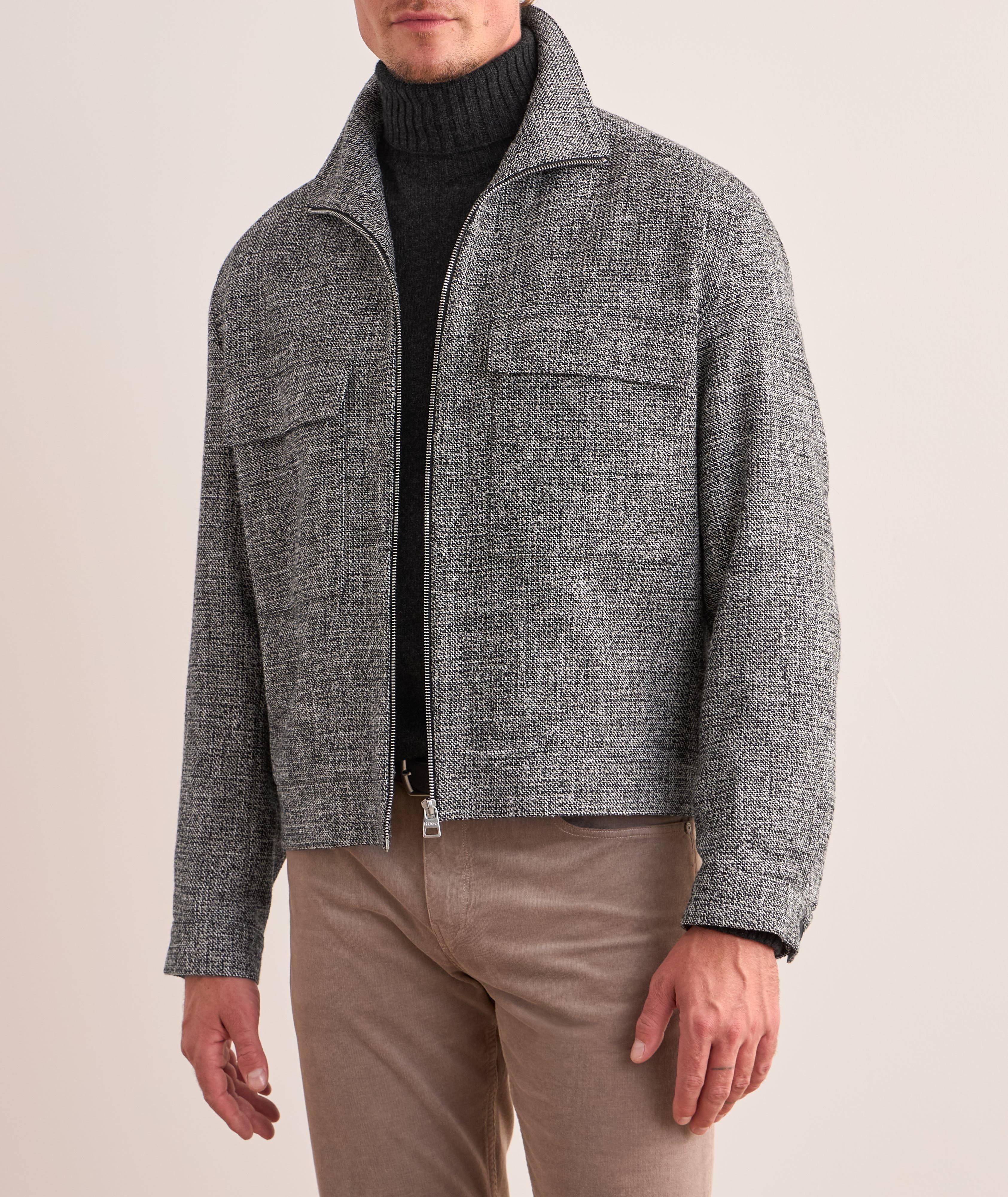 Textured Wool-Blend Shirt Jacket  image 1