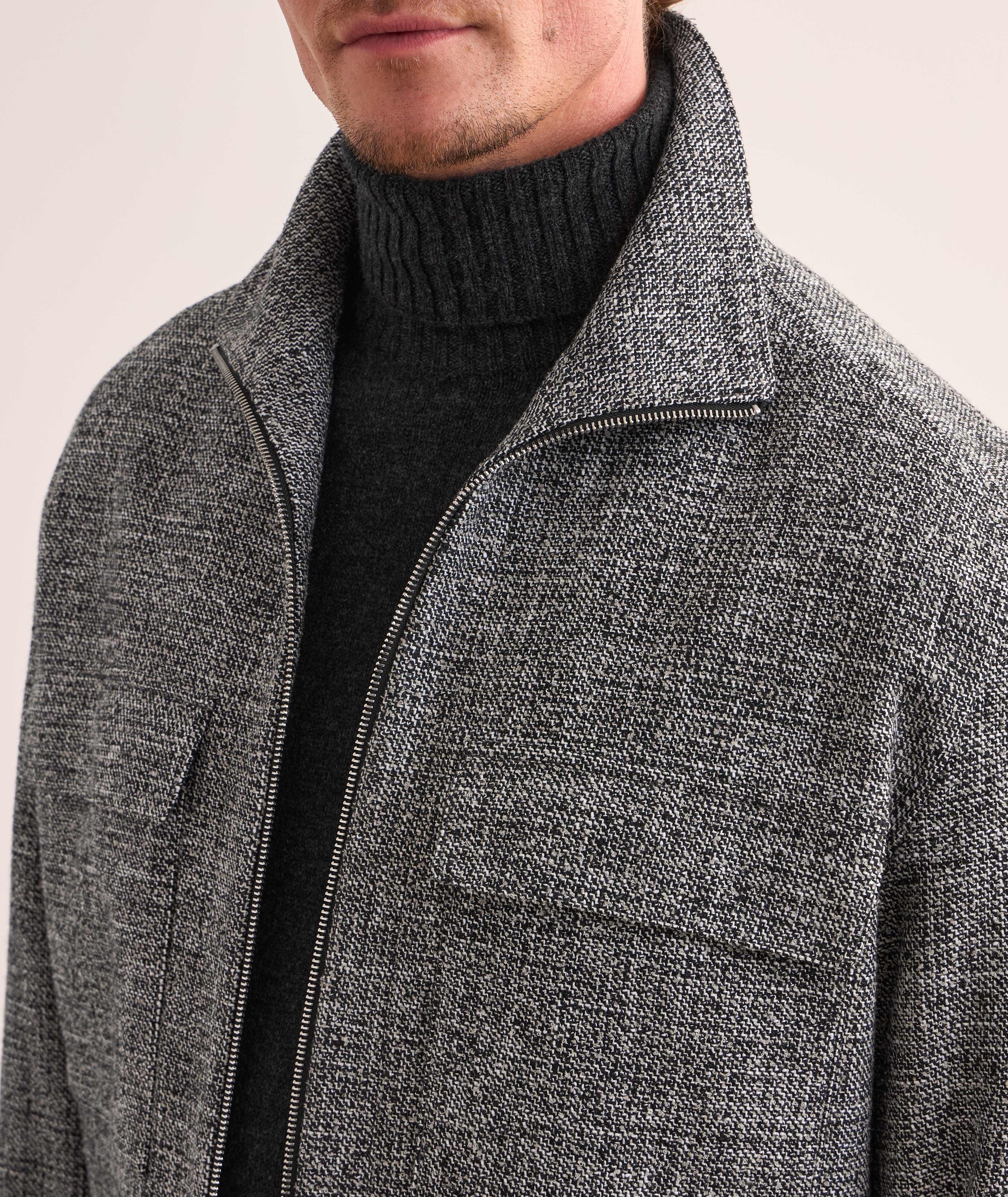 Textured Wool-Blend Shirt Jacket  image 3