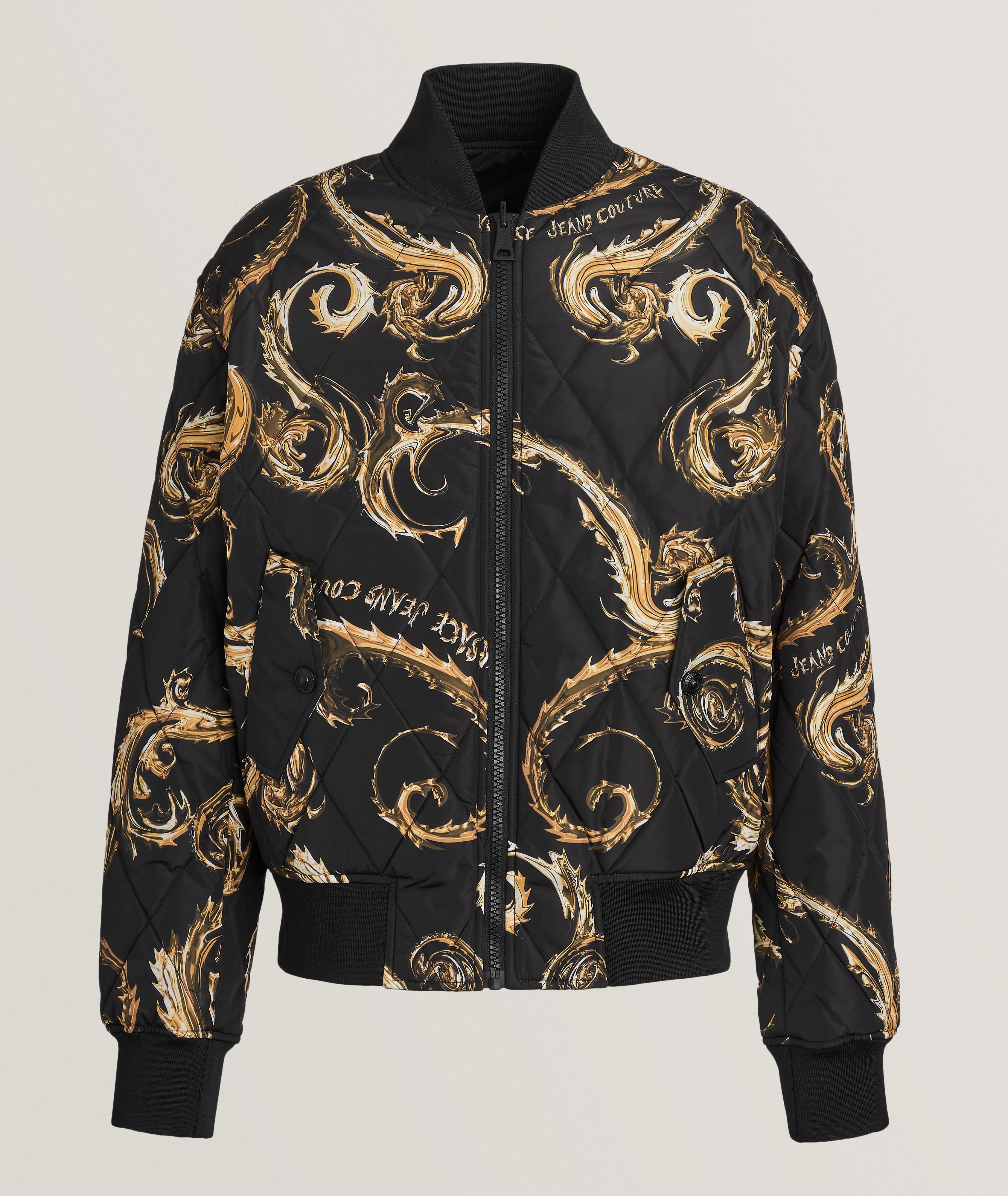 Versace Jeans Couture Blouson Réversible À Motif Baroque En Noir , Taille Homme 52