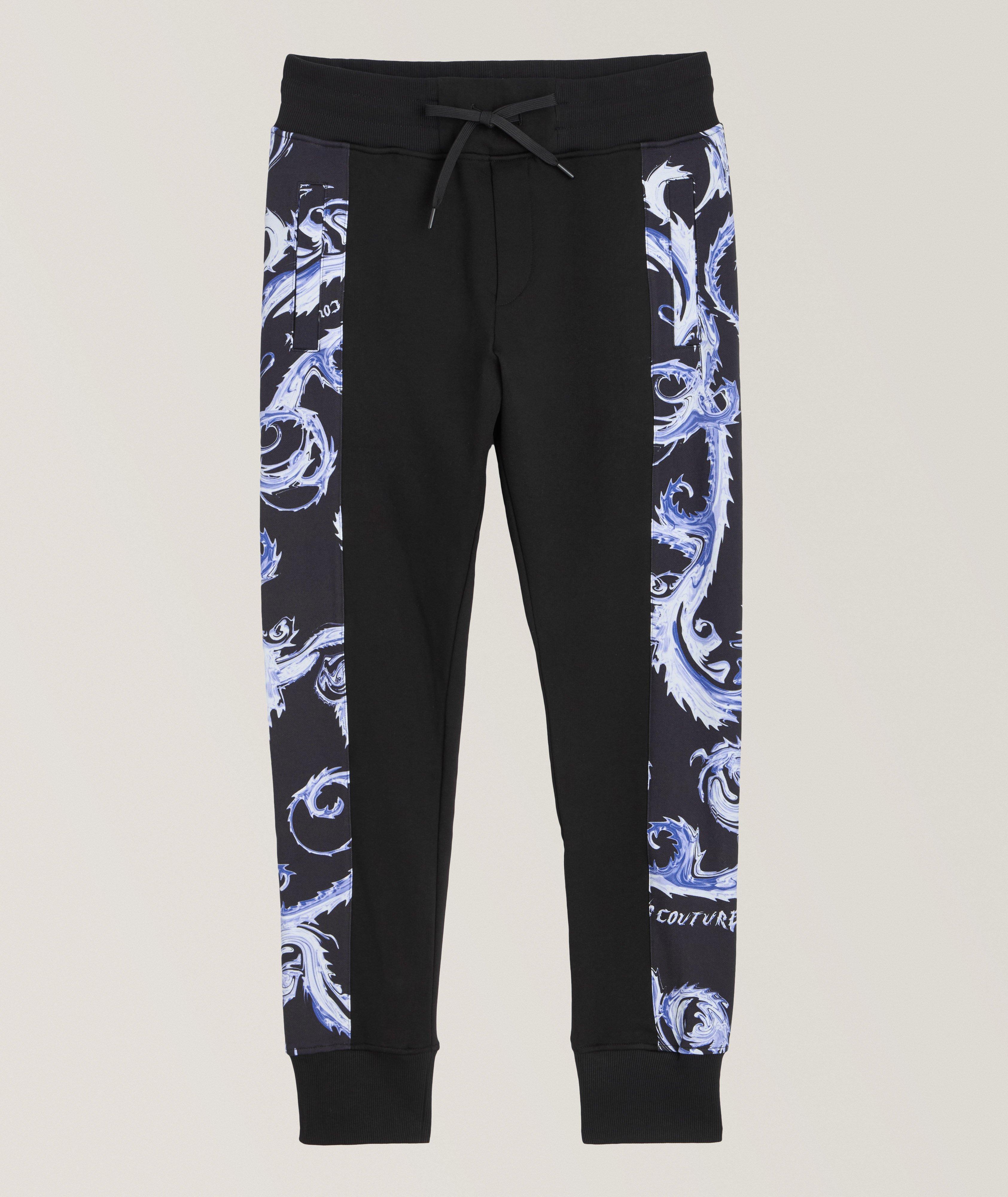 Versace Jeans Couture Pantalon Sport À Motif Baroque En Noir , Taille Homme Grand