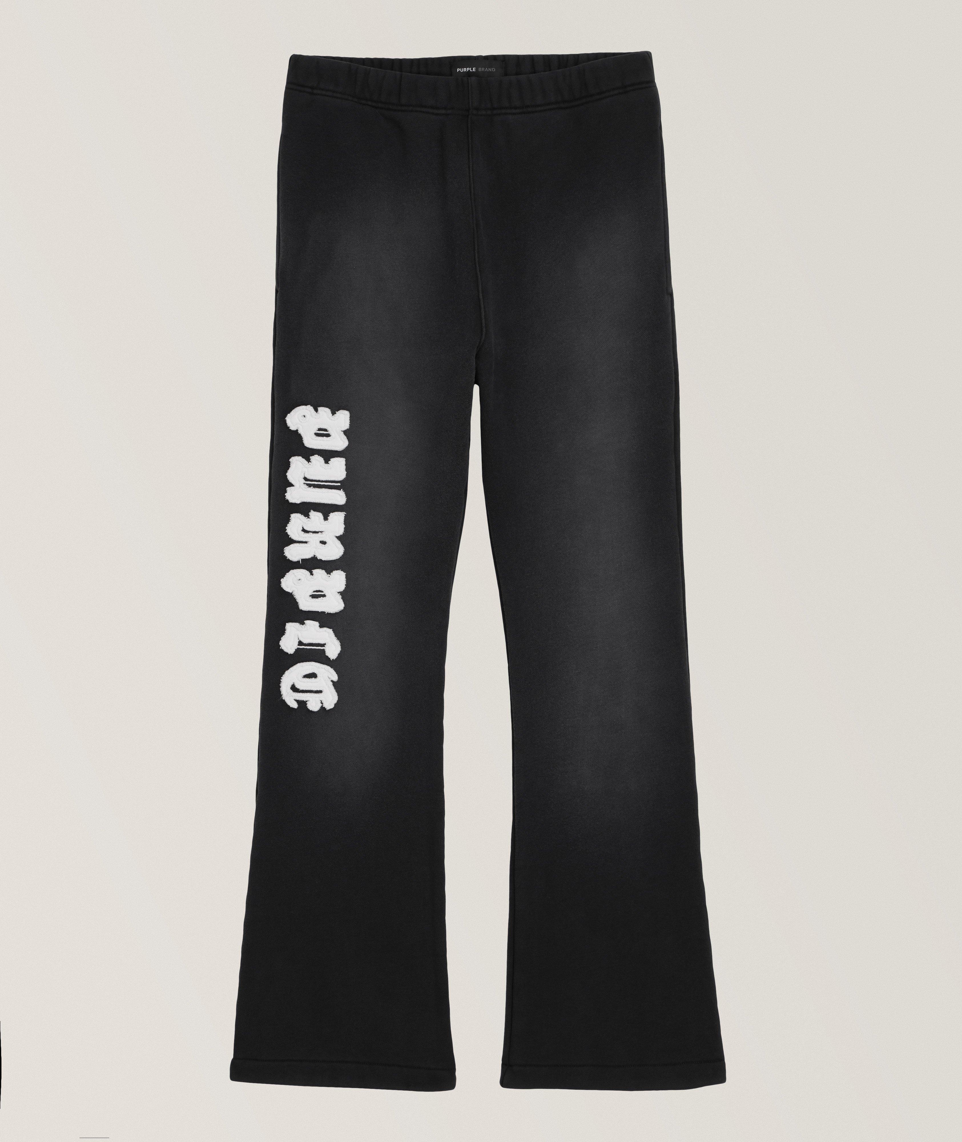Purple Brand Flared Logo Cotton Track Pants