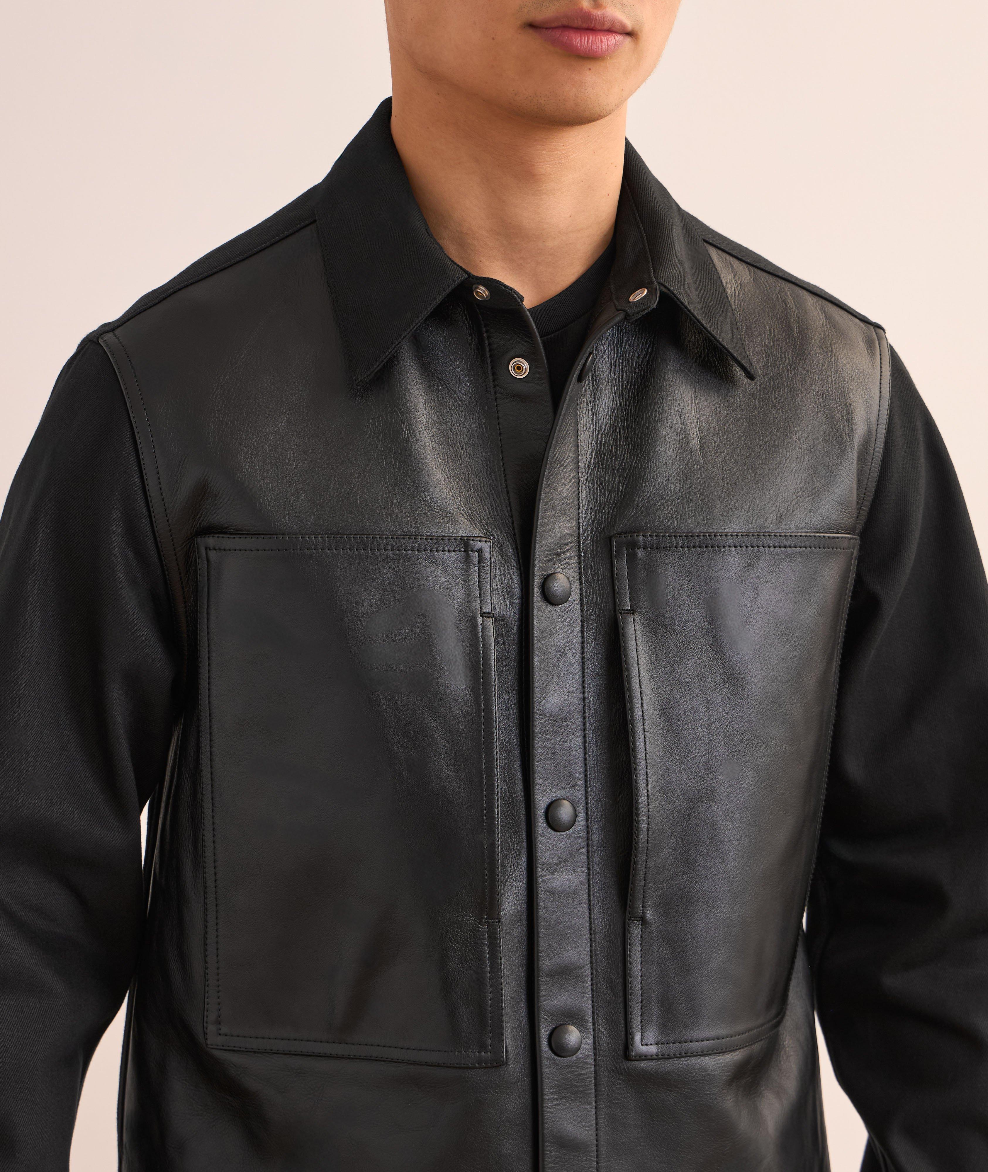 Leather Front Overshirt image 3