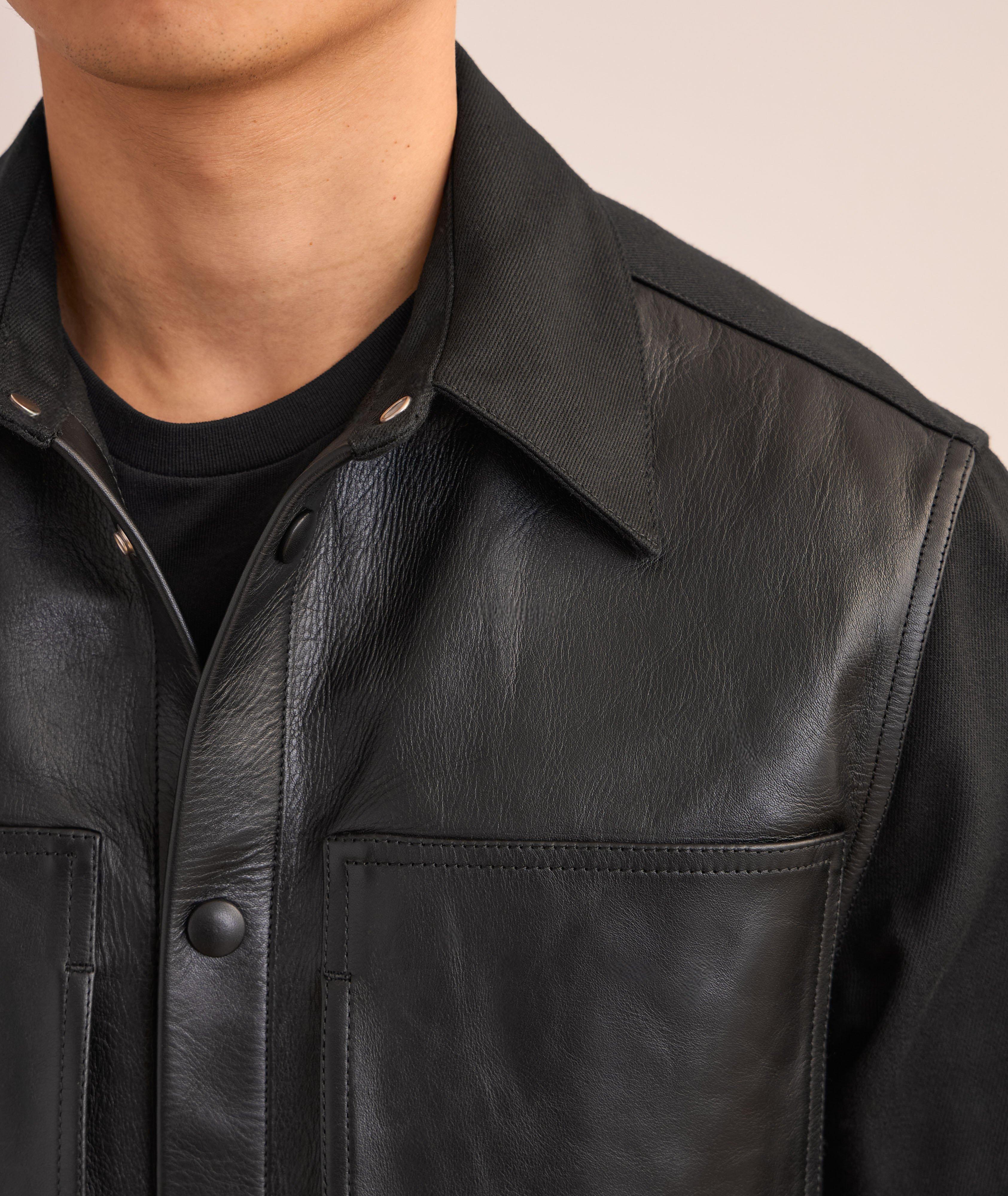 Leather Front Overshirt image 4