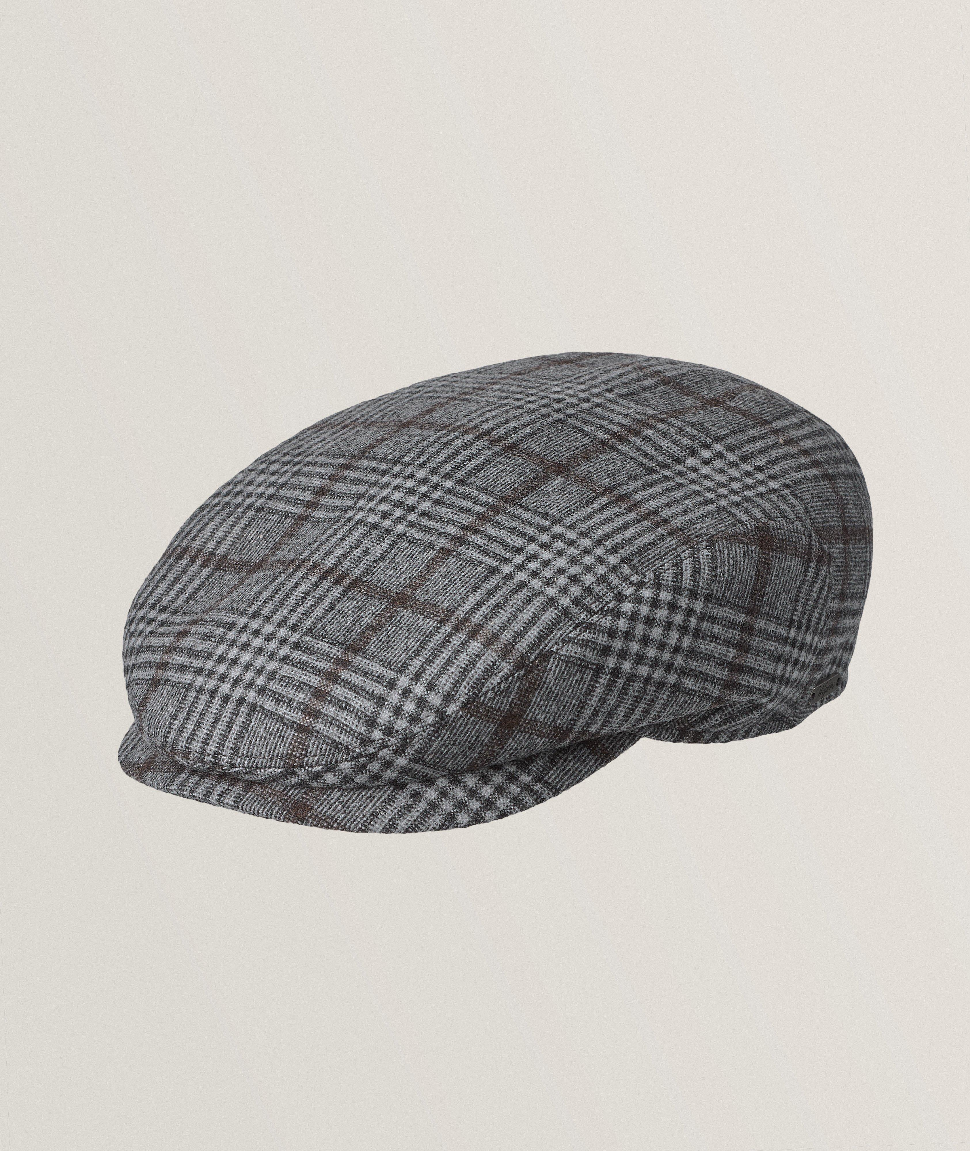 Wigens Casquette Plate En Laine À Motif Quadrillé En Gris , Taille Homme Moyen