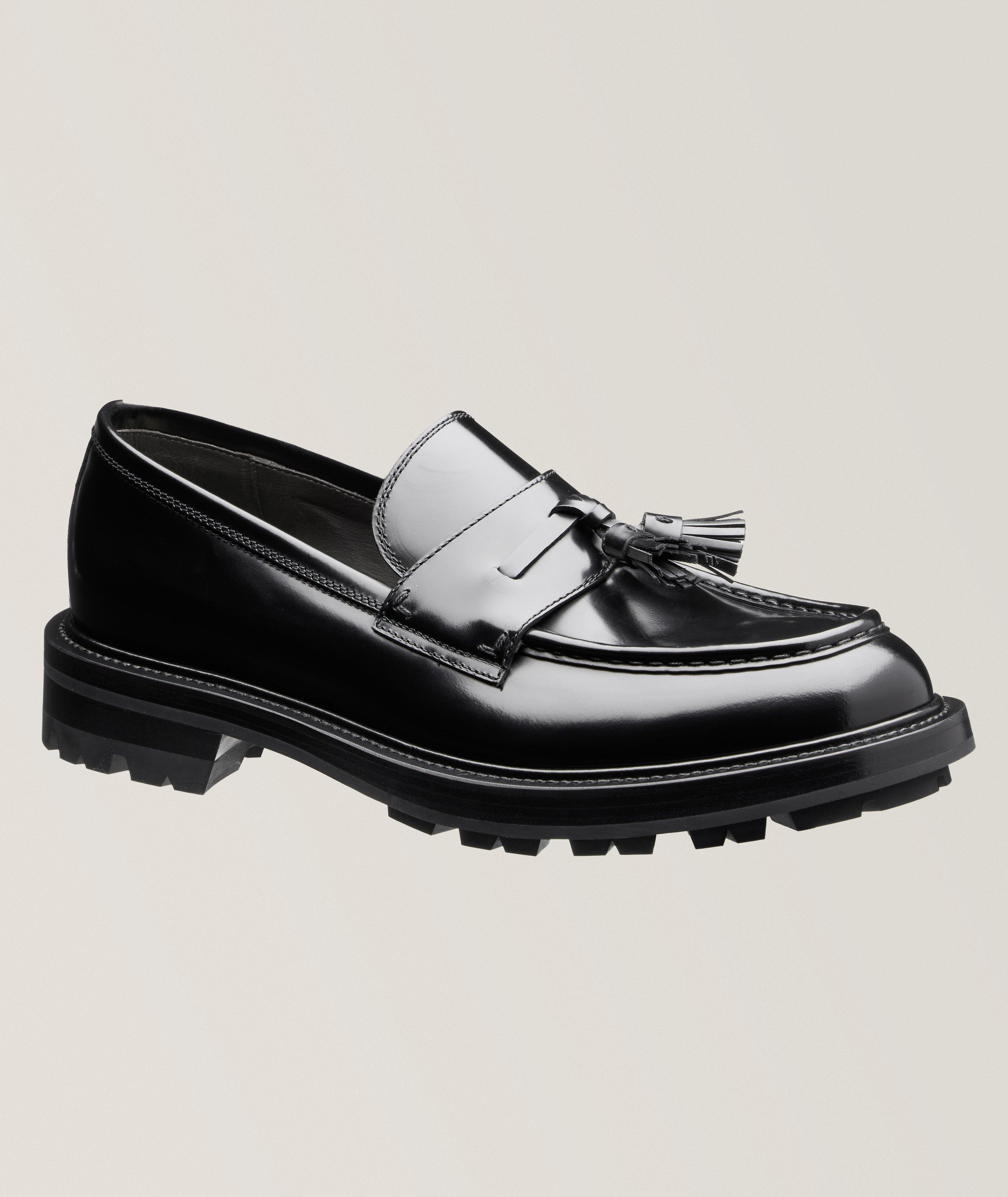 High Shine Leather Tassel Loafers