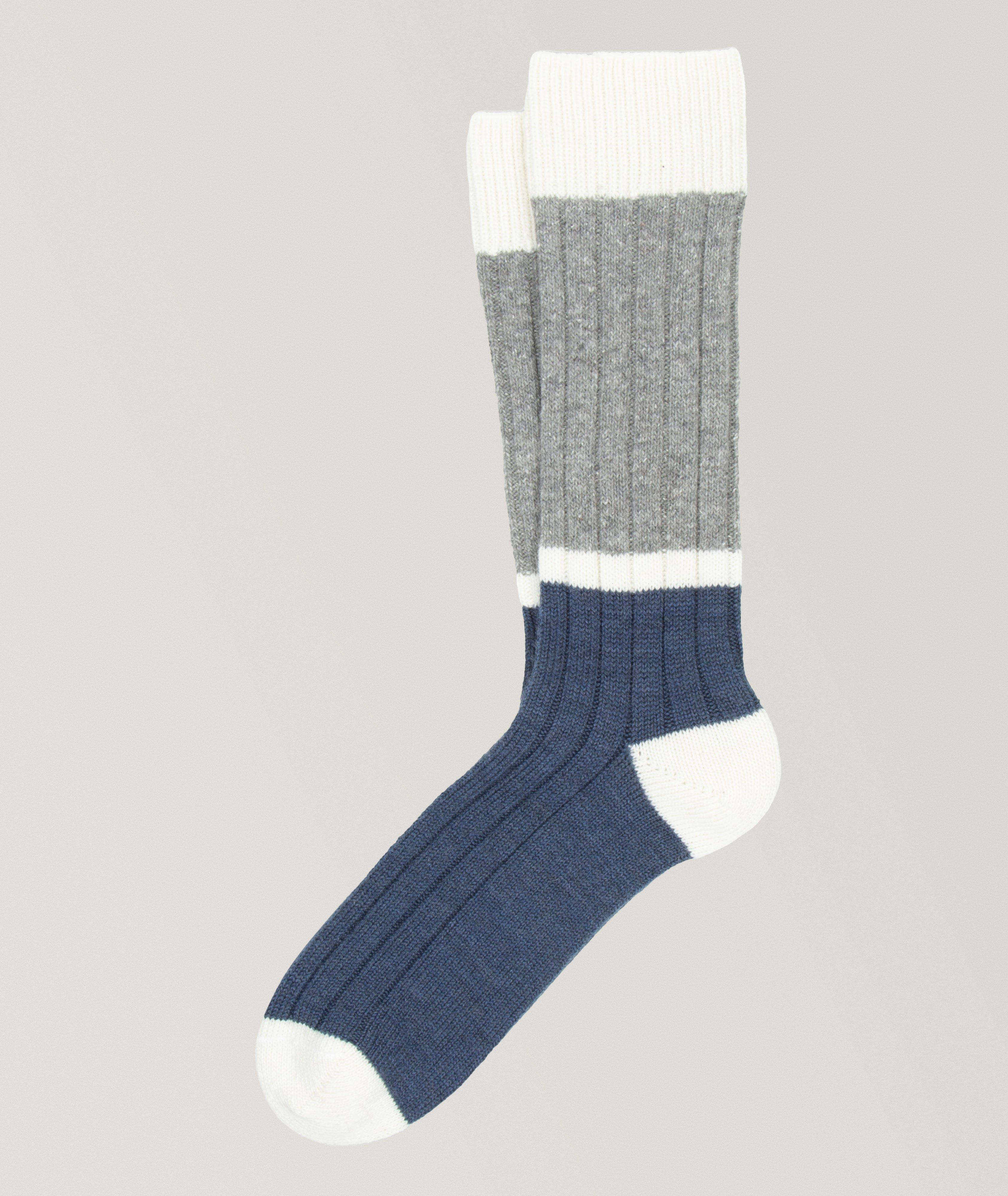 Ant45 Chaussettes Ovre Sectionnées En Lainage En Bleu , Laine