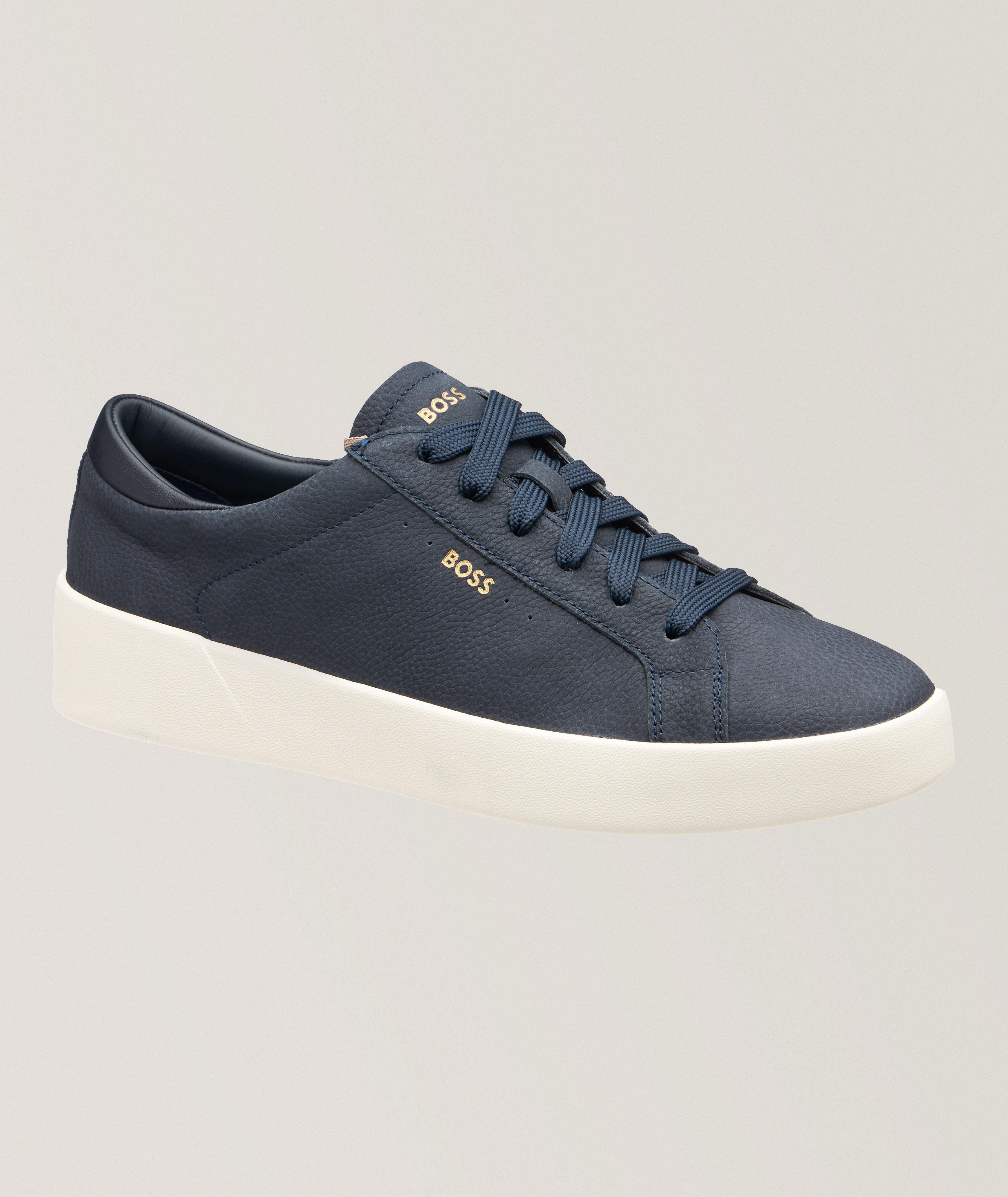 Hugo Boss Chaussure Sport Belwar En Cuir En Bleu , Taille Homme 43