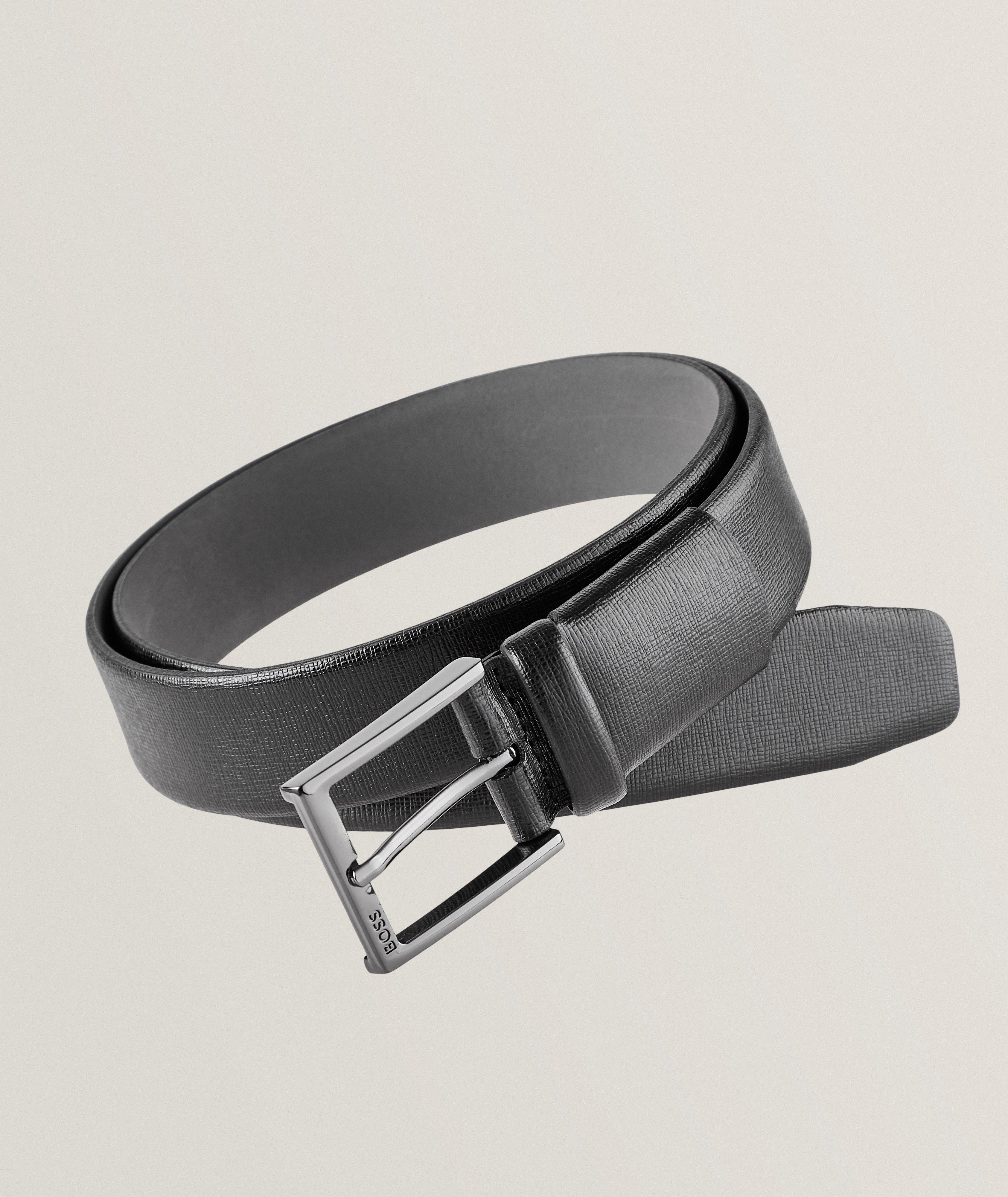 BOSS Ceinture En Cuir En Noir , Taille Homme 38