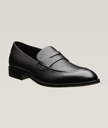 Prada Plaque Logo Grained Leather Loafers | Dress Shoes Prada Plaque Logo Grained Leather Loafers | Dress Shoes